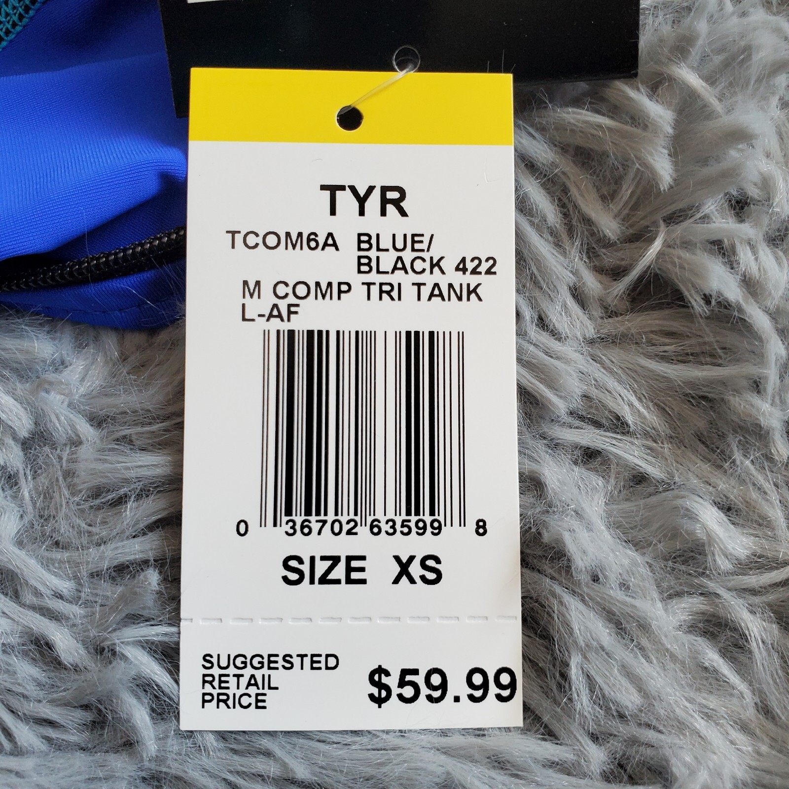 XS TYR Compression Webbing Triathlete Tank Rear Pockets Swim Mens XS MSRP $60