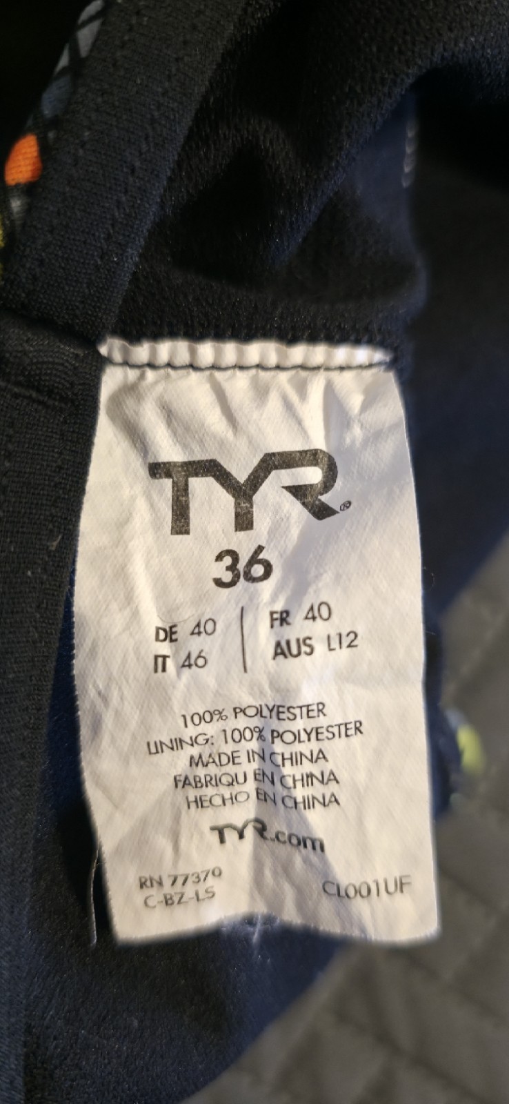 TYR Atomic diamondfit, Womens 36, Black, Green, Orange,chartruce Green, Yellow