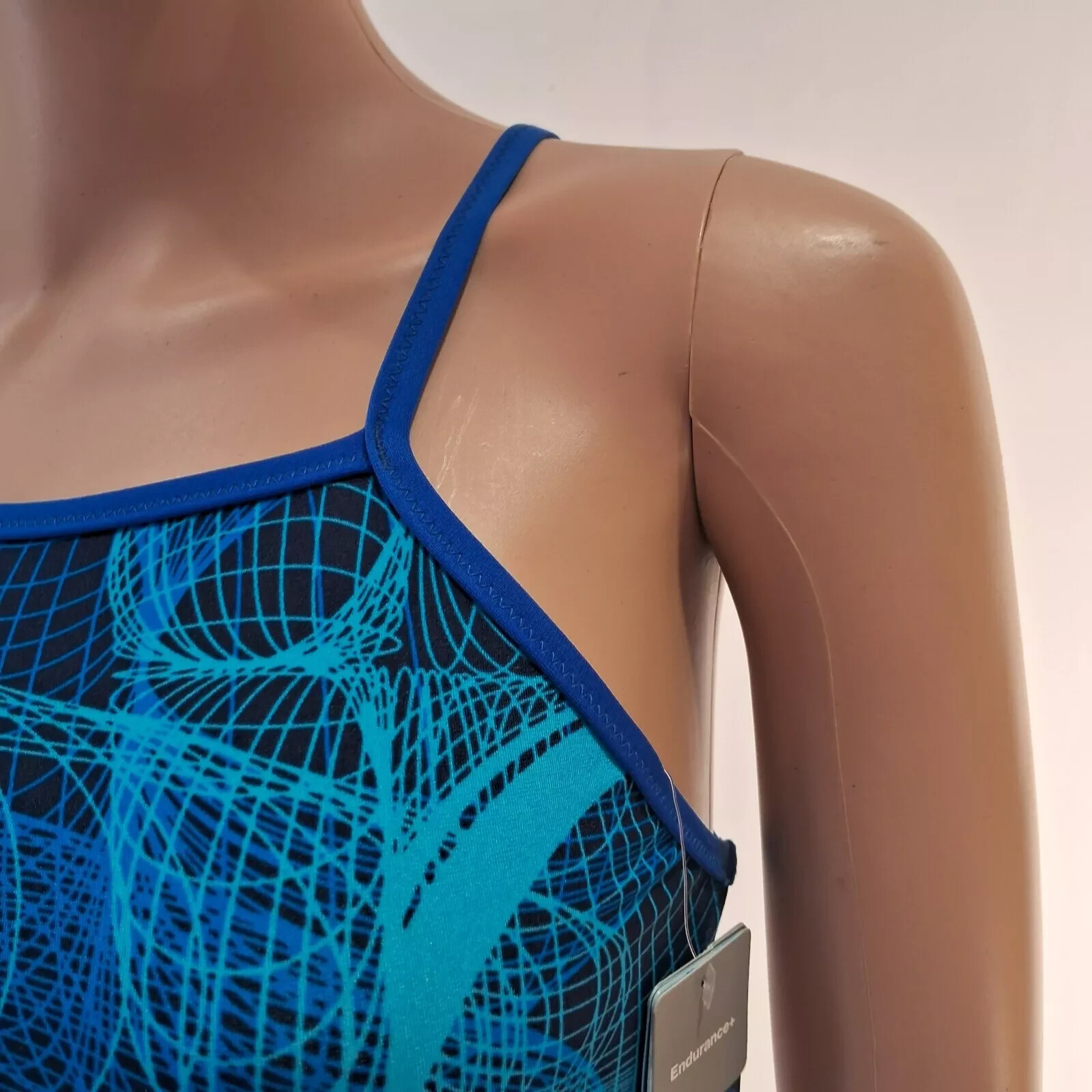 NWT SPEEDO Girl 26 Competition Swimsuit Cyclone Strong Endurance+ $84 Blue Swim