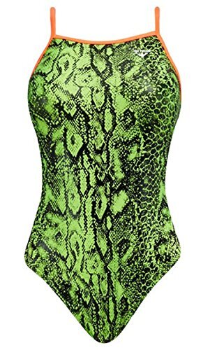 The Finals Women’s Gecko Non Foil Wing Back Swimsuit, Green/Black, Size 28