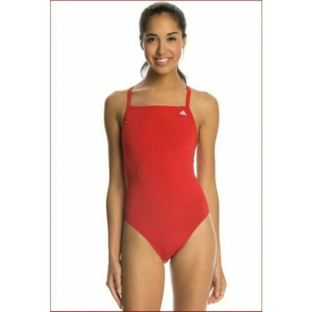 NWT ADIDAS Performance Swim Racer Back Bathing Suit Red Sz 22 XS $70