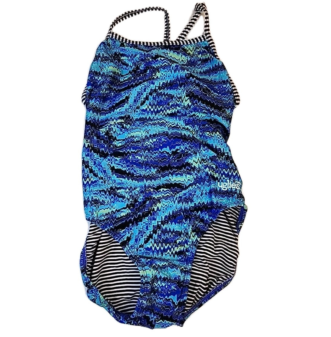Dolfin Uglies Womens Racerback Swimsuit Size 36 Blue Multicolor One Piece Swim