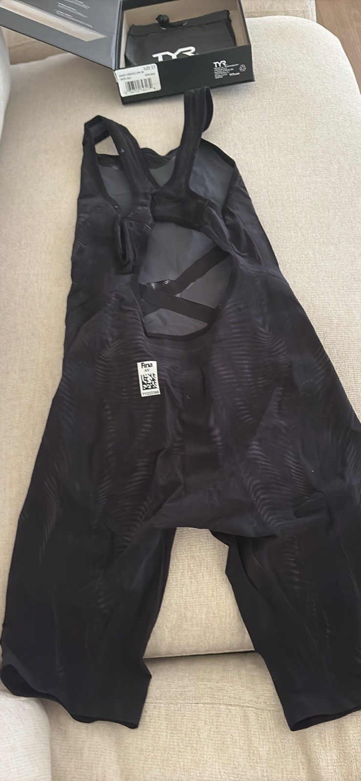 TYR Venzo Genesis ONYX Size 27 Open Back Competition Swimsuit
