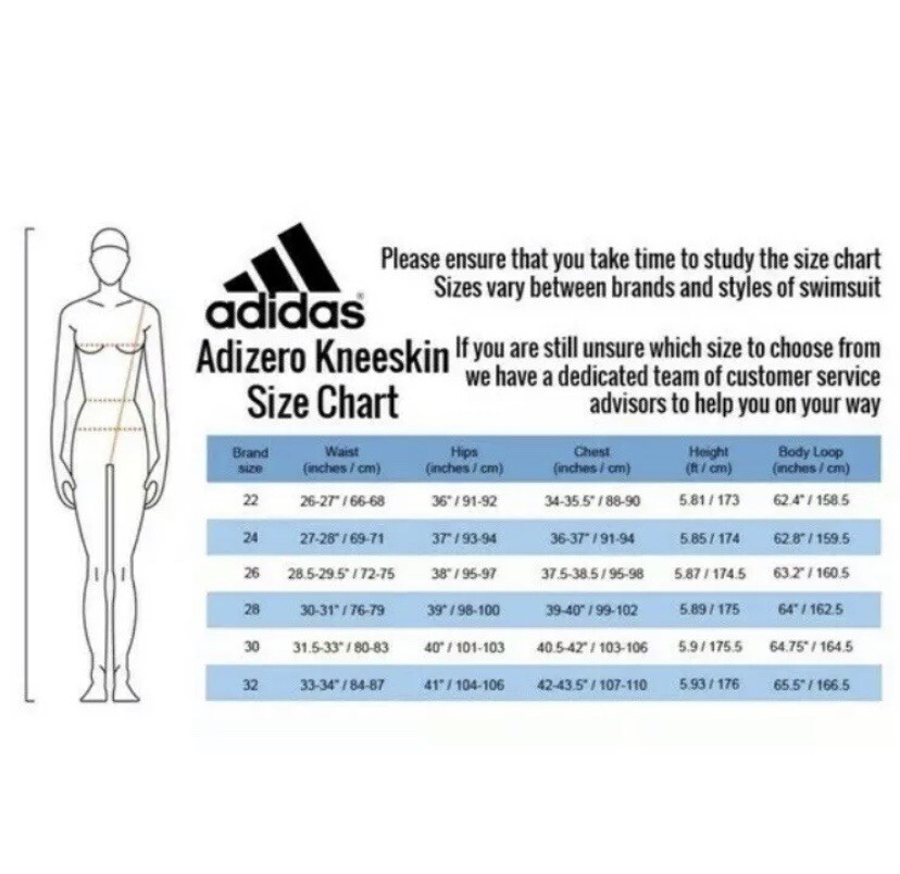 Adidas Adizero XVIII Freestyle Closed Back Knee Tech Swim Suit 16″ NWT $469