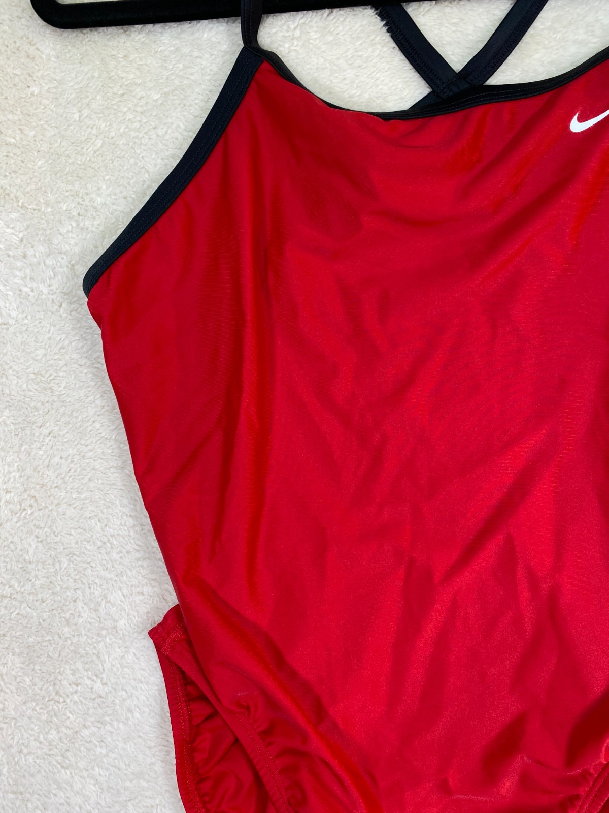 Nike One Piece Swimsuit Red Racerback Cutout Athletic Swim SZ 38 NWT
