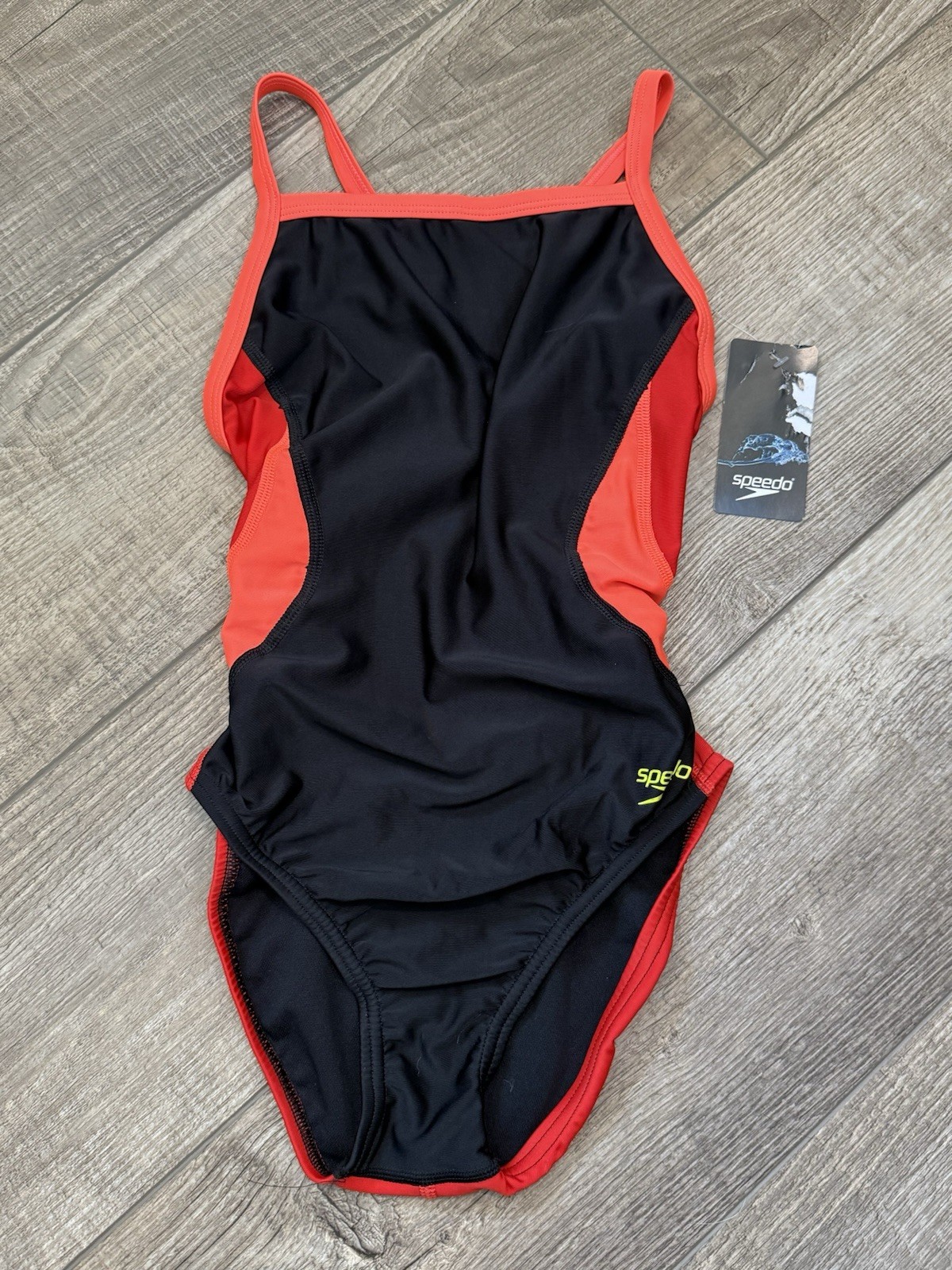 Speedo Pro LT Competitive One Piece Swimsuit Size 30 Black/Red Quick Dry Halter