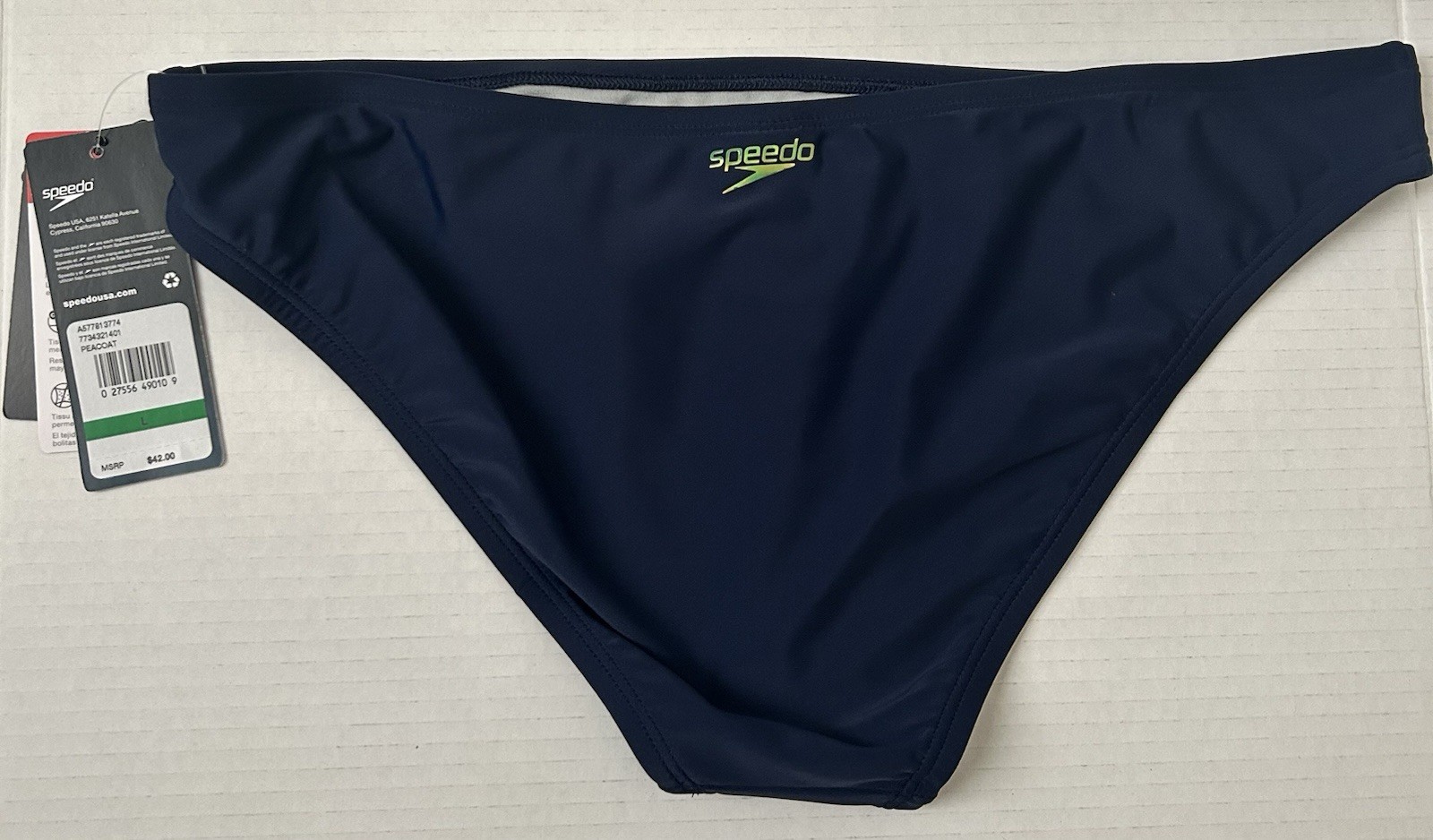 SPEEDO Hipster Peacoat Navy Bikini Swim Bottom Lrg Women, UPF 50,A577813774, NWT