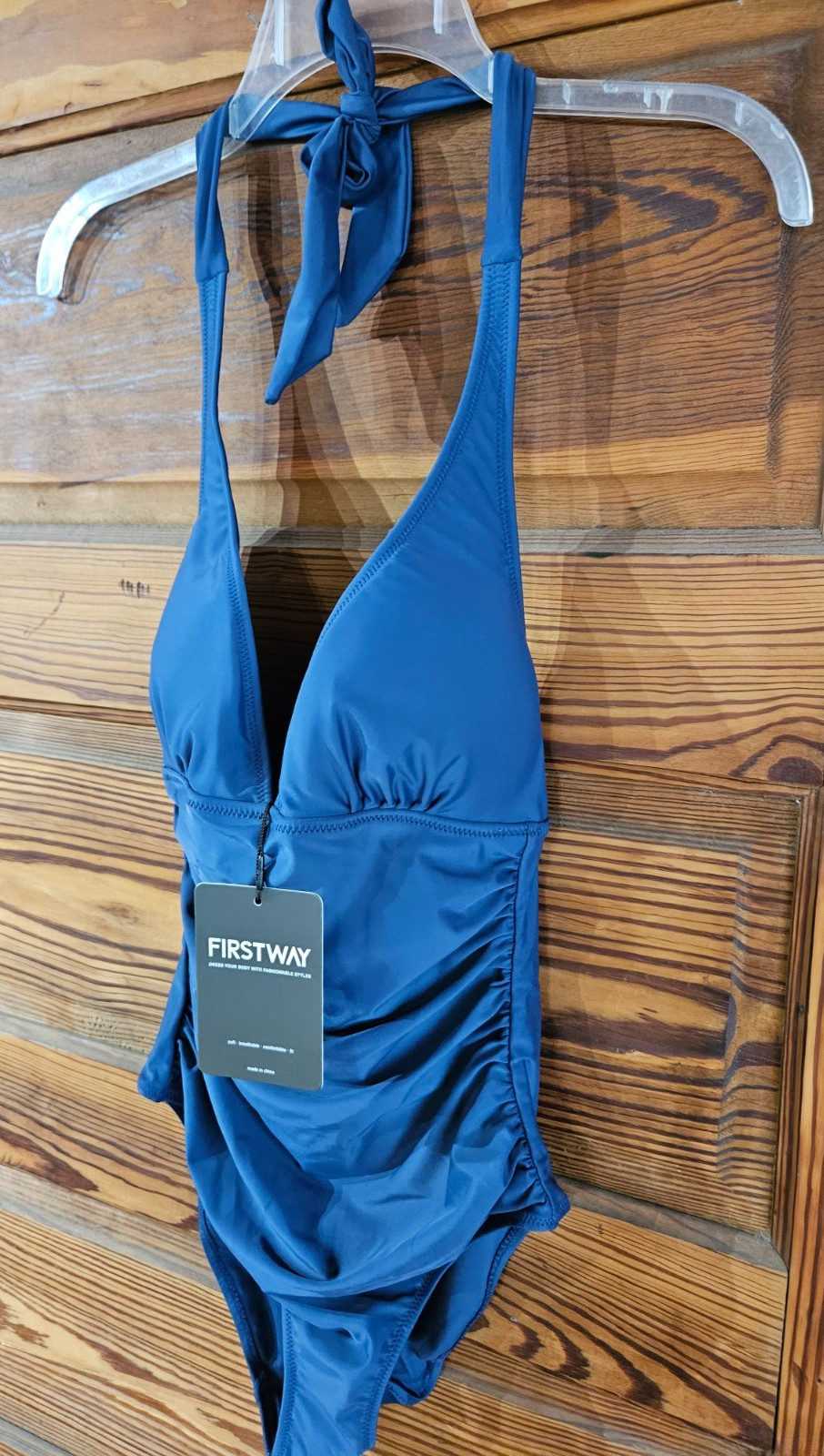 Women’s FirstWay Swimsuit One Piece – Navy Blue – Medium – FREE SHIP