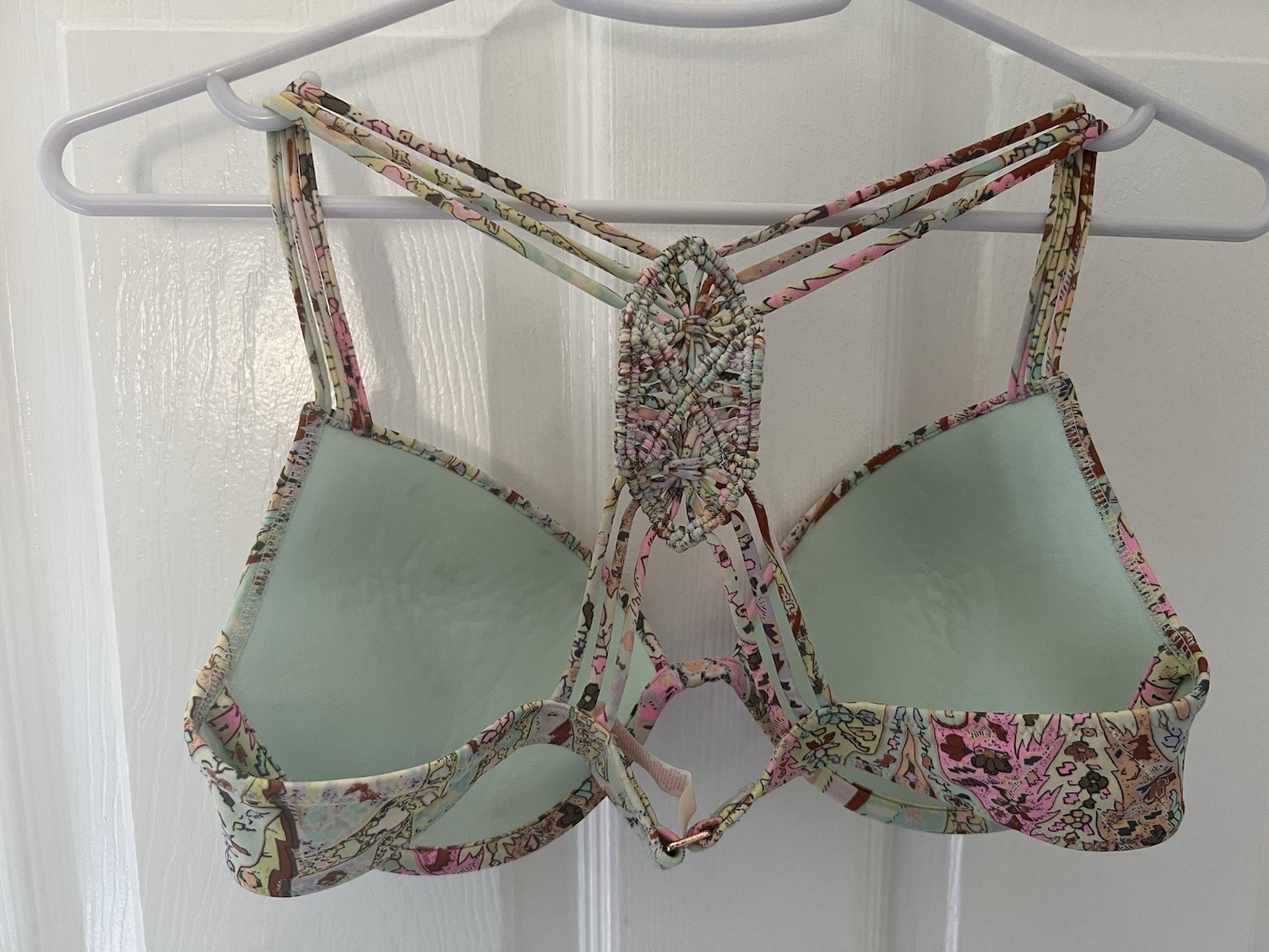 Victoria’s Secret Women’s 34 C swim suit Top with Spaghetti Straps multi color