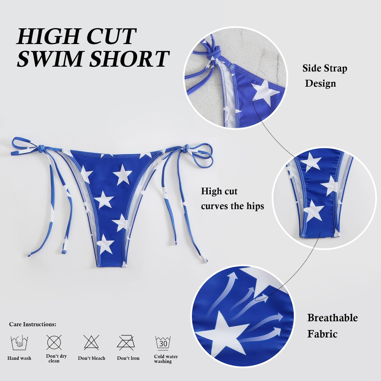 Women’s Sexy V Neck Bikini Sets Halter String Backless Tie Side Bathing Suit M