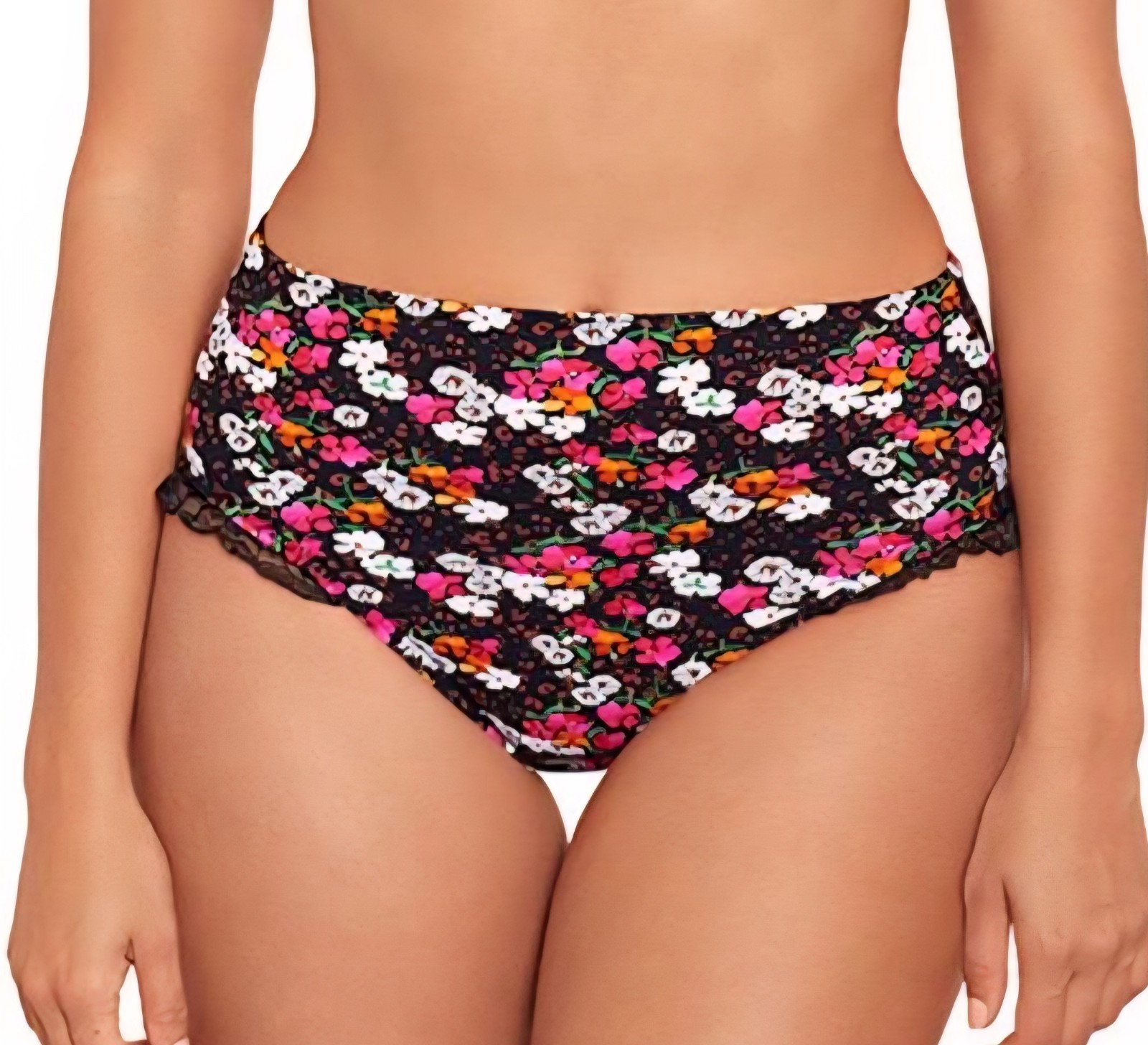 NEW SKINNY DIPPERS – S Daisy Duke Black Floral Multi Swimsuit Bottom