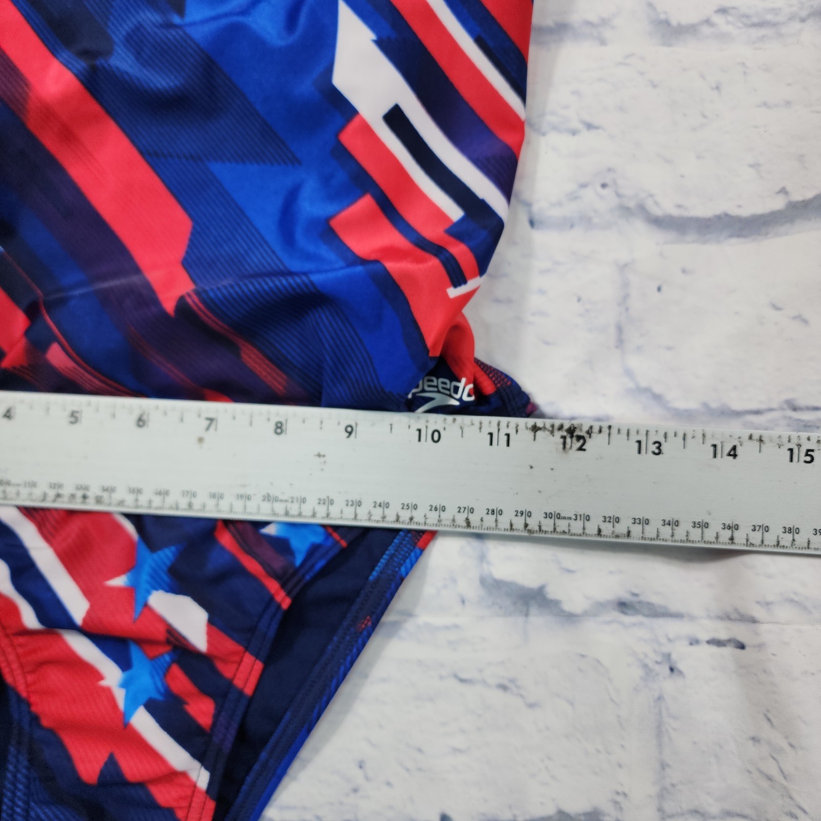 Speedo WOMENS JUNIORS 28 Pro LT Stripes & Stars Relay Back One Piece Swimsuit