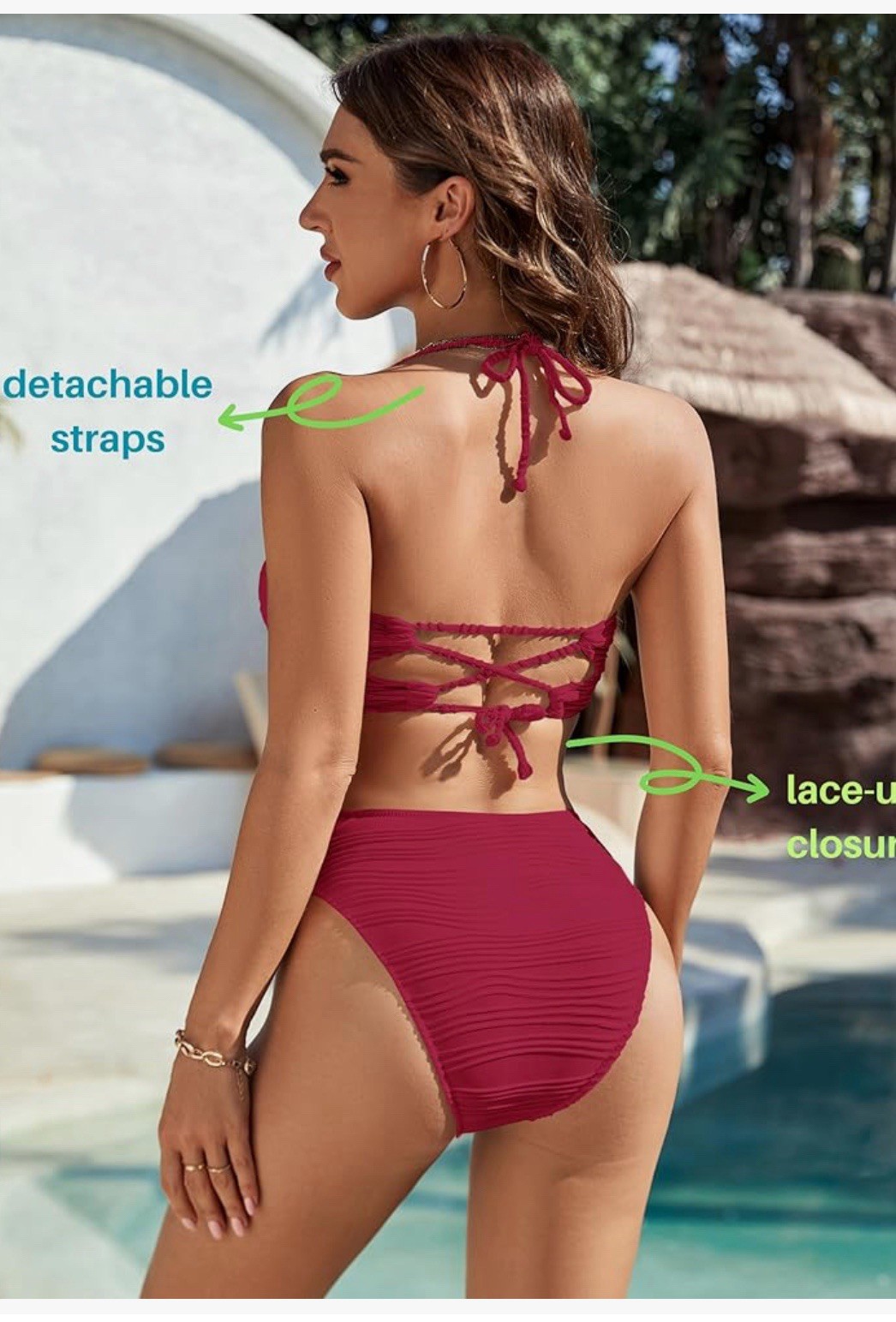 Bikini Set Sexy Strapless Two-Piece Swimsuit Solid Color Women’s Swimsuit