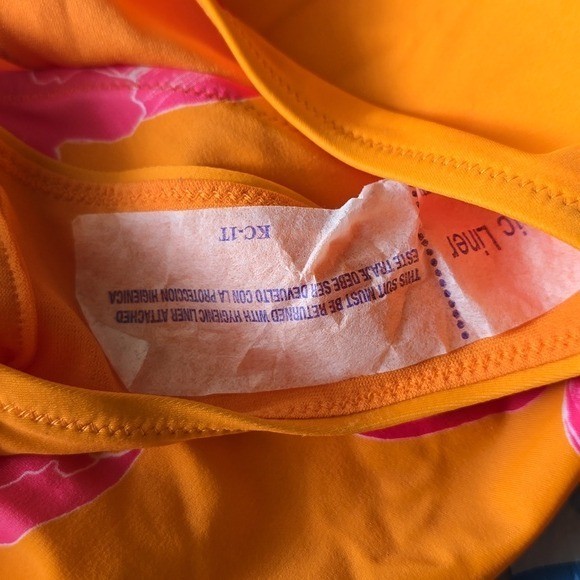 Athleta Kailua Orange Pink Mid Rise Lycra Xtra Life Brief Bottom Size XL NWT