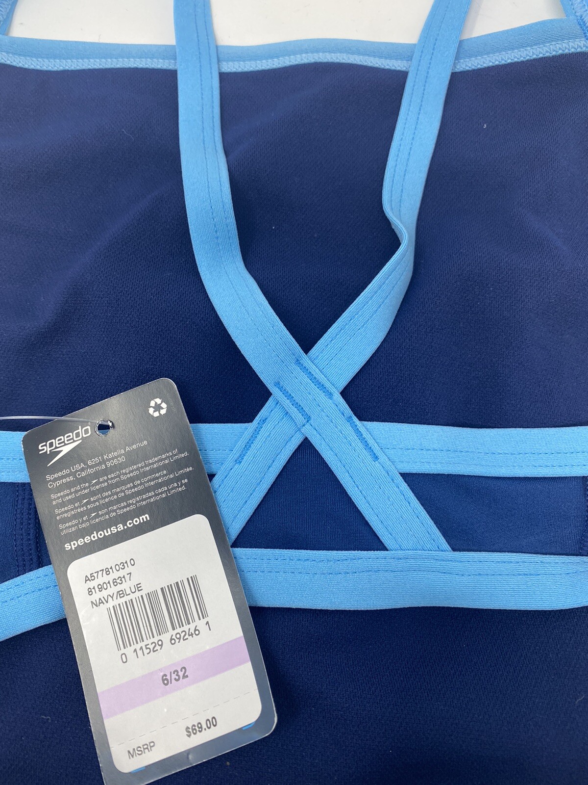 SPEEDO Endurance Flyback + Training Suit One Piece Swimsuit Blue Size 6 / 32 $69