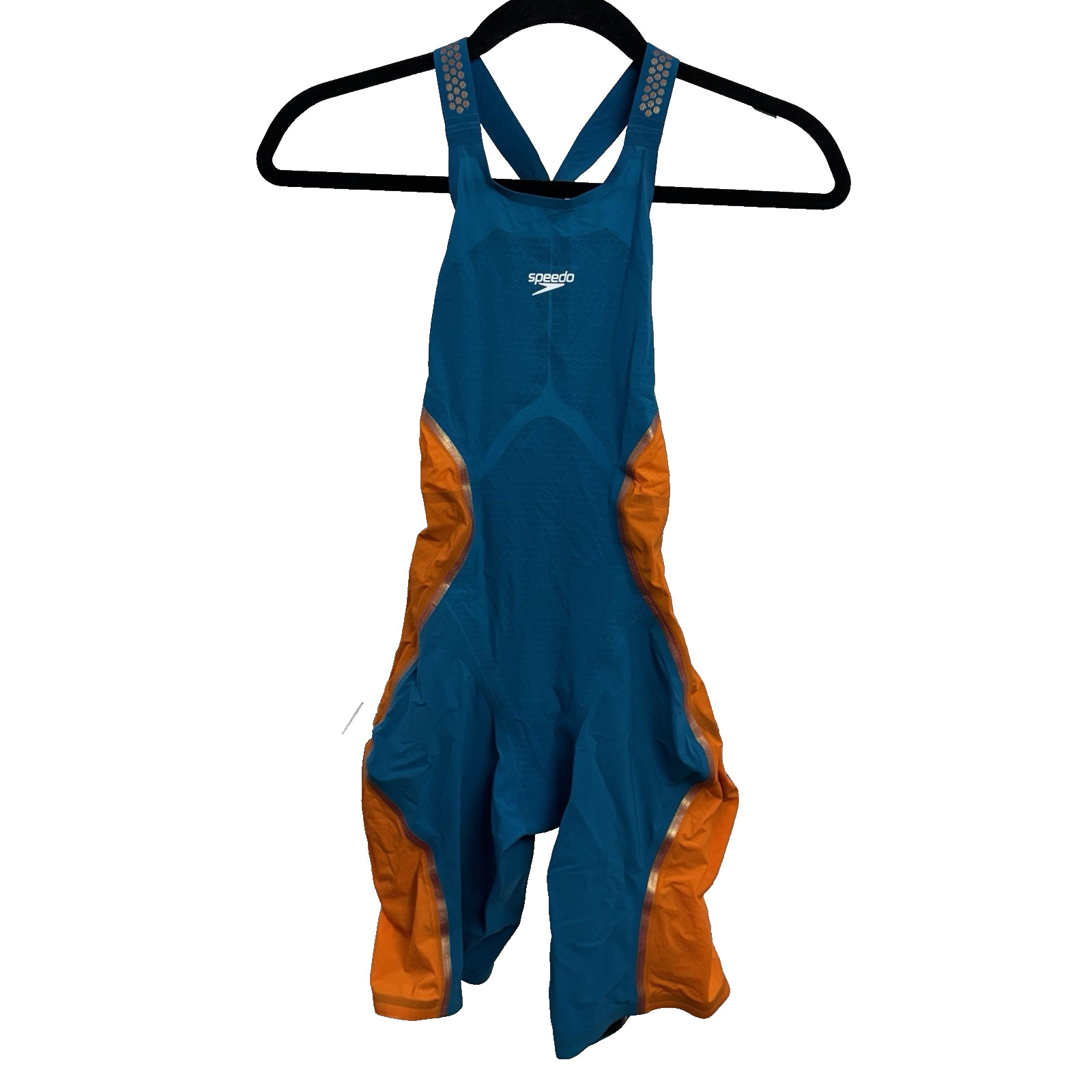 Speedo Fastskin LZR Pure Intent Blue / Orange Open Back Kneeskin Women’s Size 25