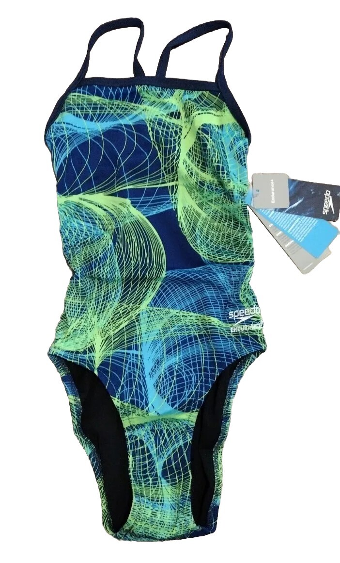 New SPEEDO Cyclone Strong One Back Endurance+ One Piece Swimsuit Women 20