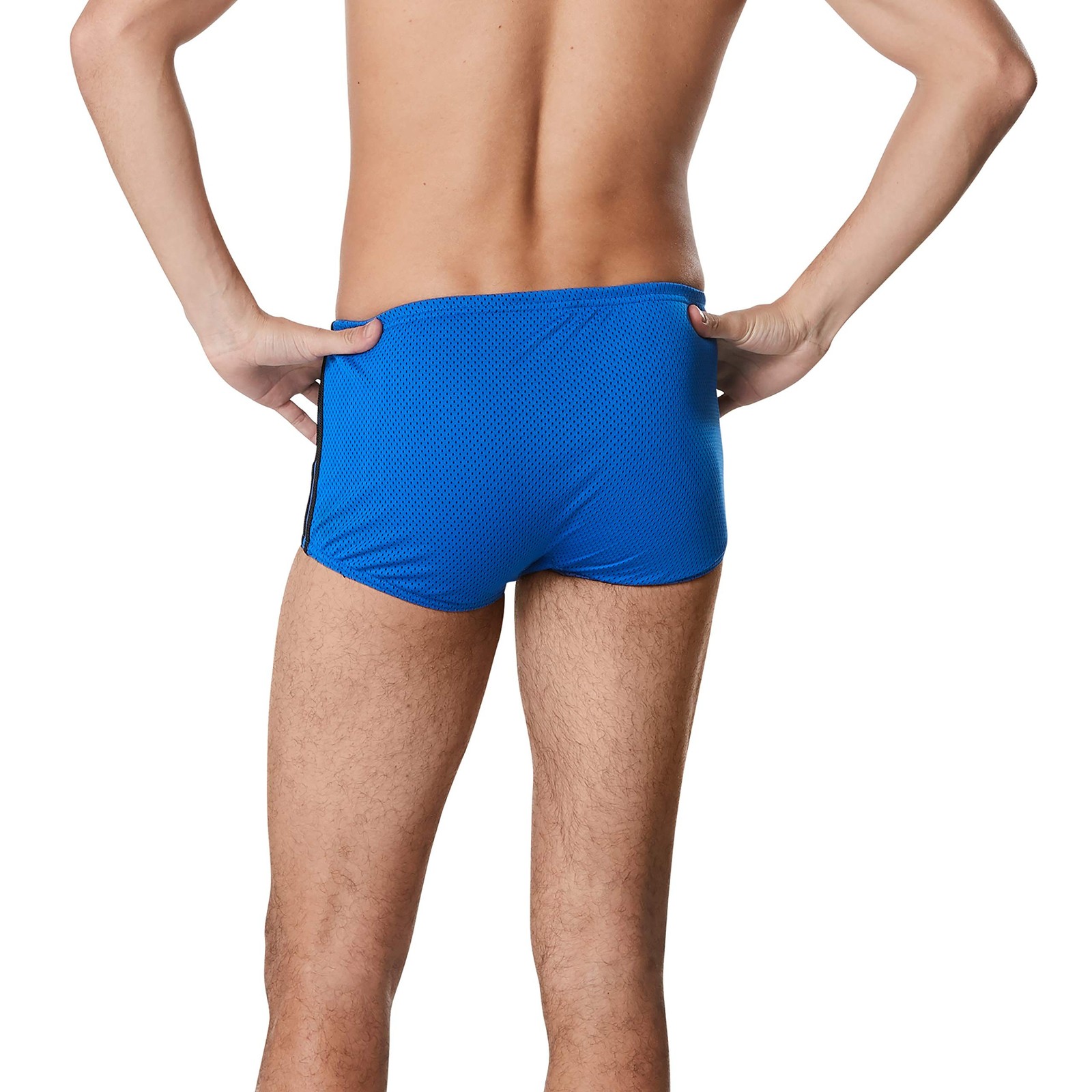 Speedo Men’s Poly Mesh Square Leg Swimsuit 32 Speedo Blue/Black