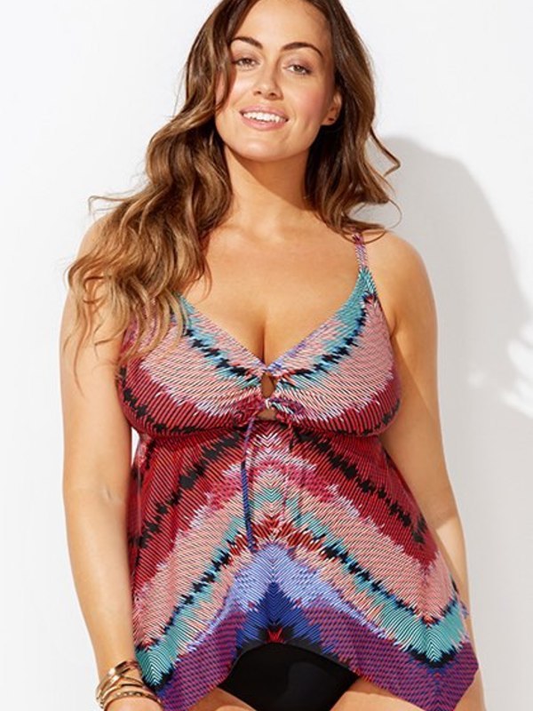 NWT – SWIMSUITS FOR ALL Women’s ‘STRATA’ HANDKERCHIEF TOP TANKINI – 22