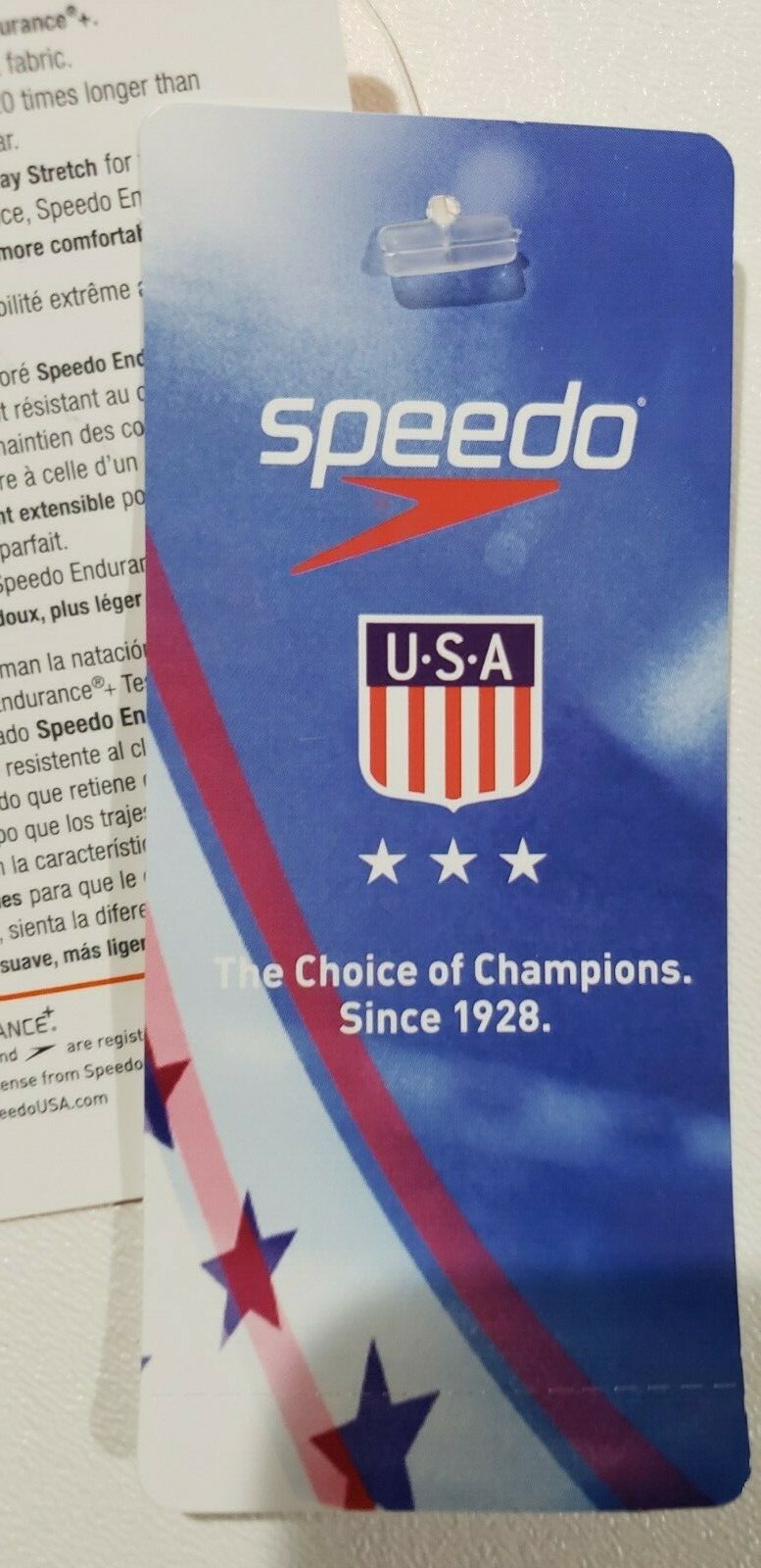 Speedo Women’s Endurance+ Thin Strap Crossback One Piece Swimsuit USA Flag 14/40