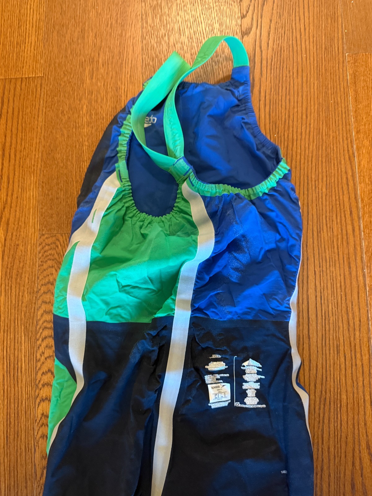 Speedo LZR Racer Elite 2 Womens Kneeskin Swim Sz 25 Closed Back Blue/Green