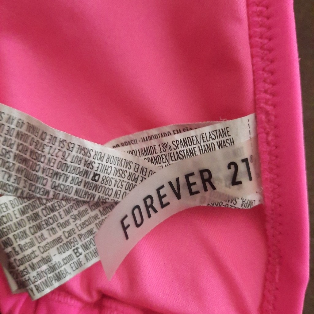 Forever 21 Hot Pink Triangle Bikini Top Size Small