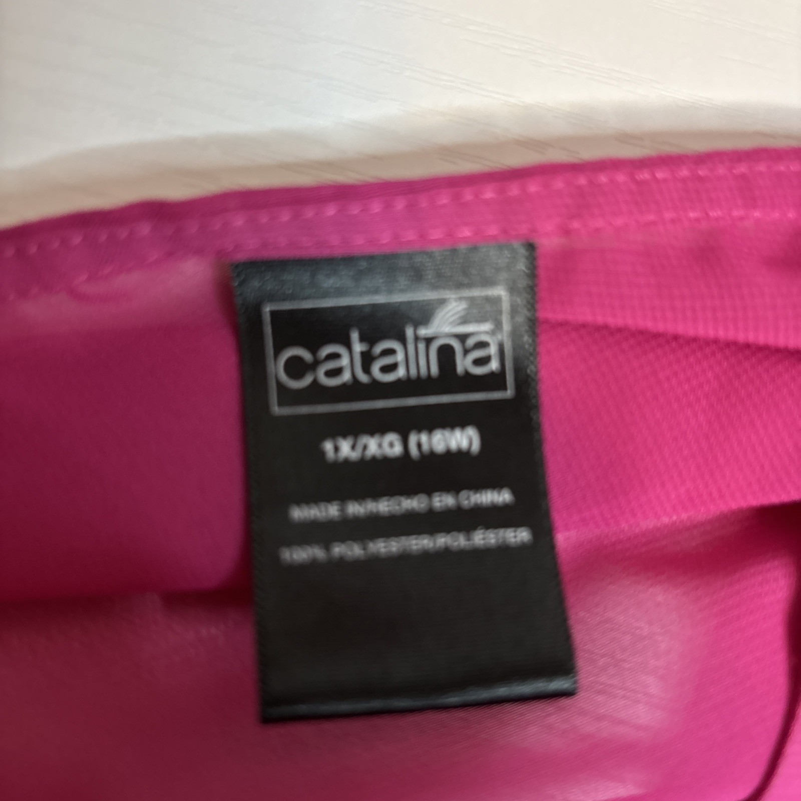 Catalina Fuchsia Swim Cover-Up Size 1X (16W) Preowned Polyester V Neck Sheet