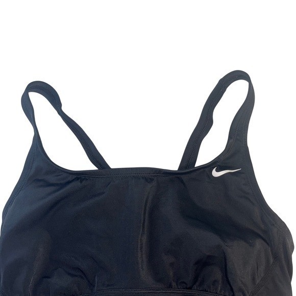 Nike Womens One Piece Swimsuit Black Cutout Back Athletic Swimwear Size L
