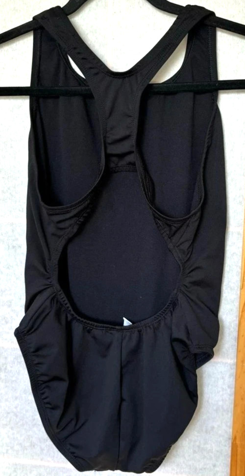 Dolphin Onepiece Swimsuit Aqua Shape Conservative Size XL Black New