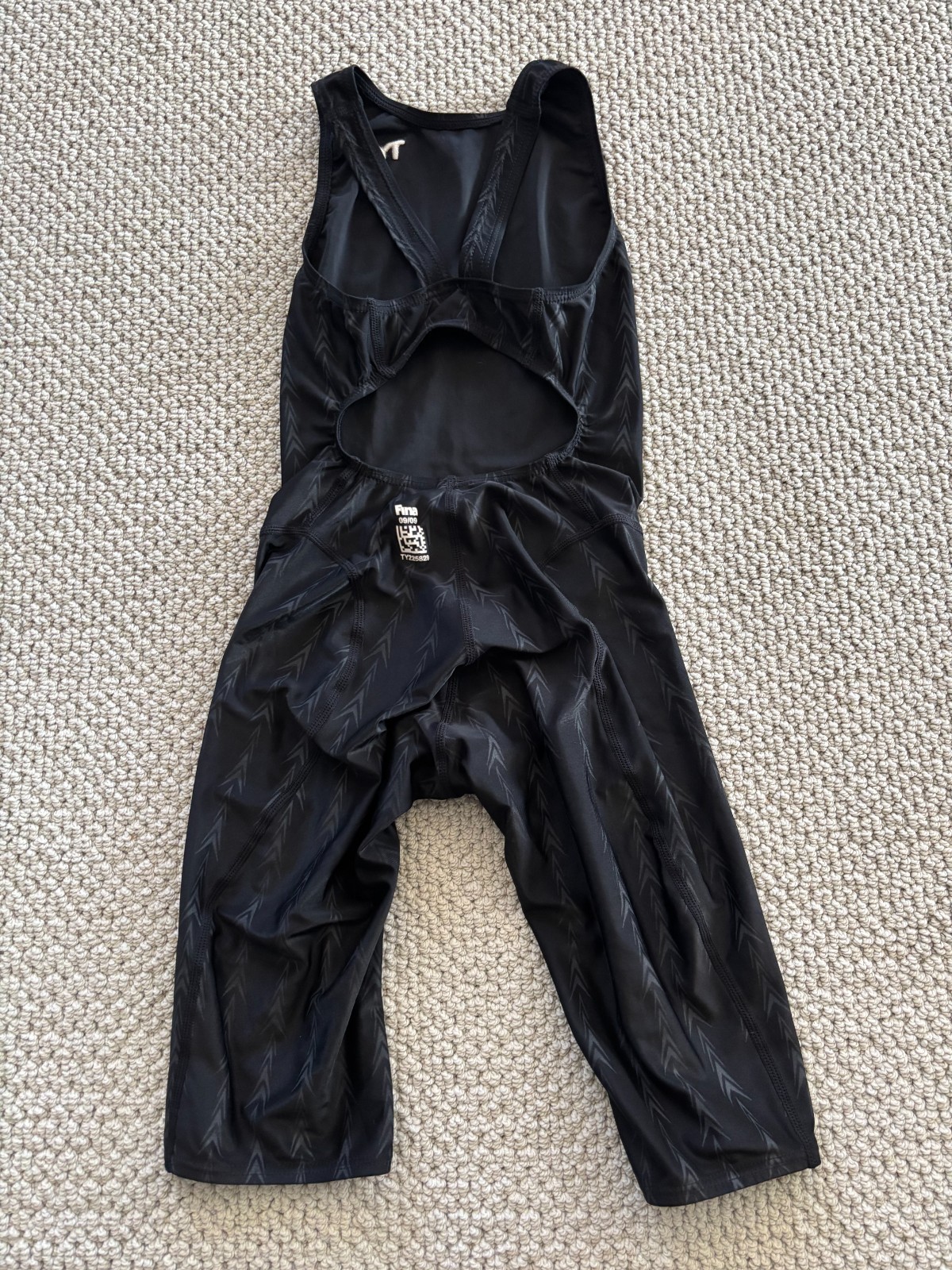 TYR Fusion 2 Aerofit Shortjohn Technical Swim Suit Black U12 Competition Size 26