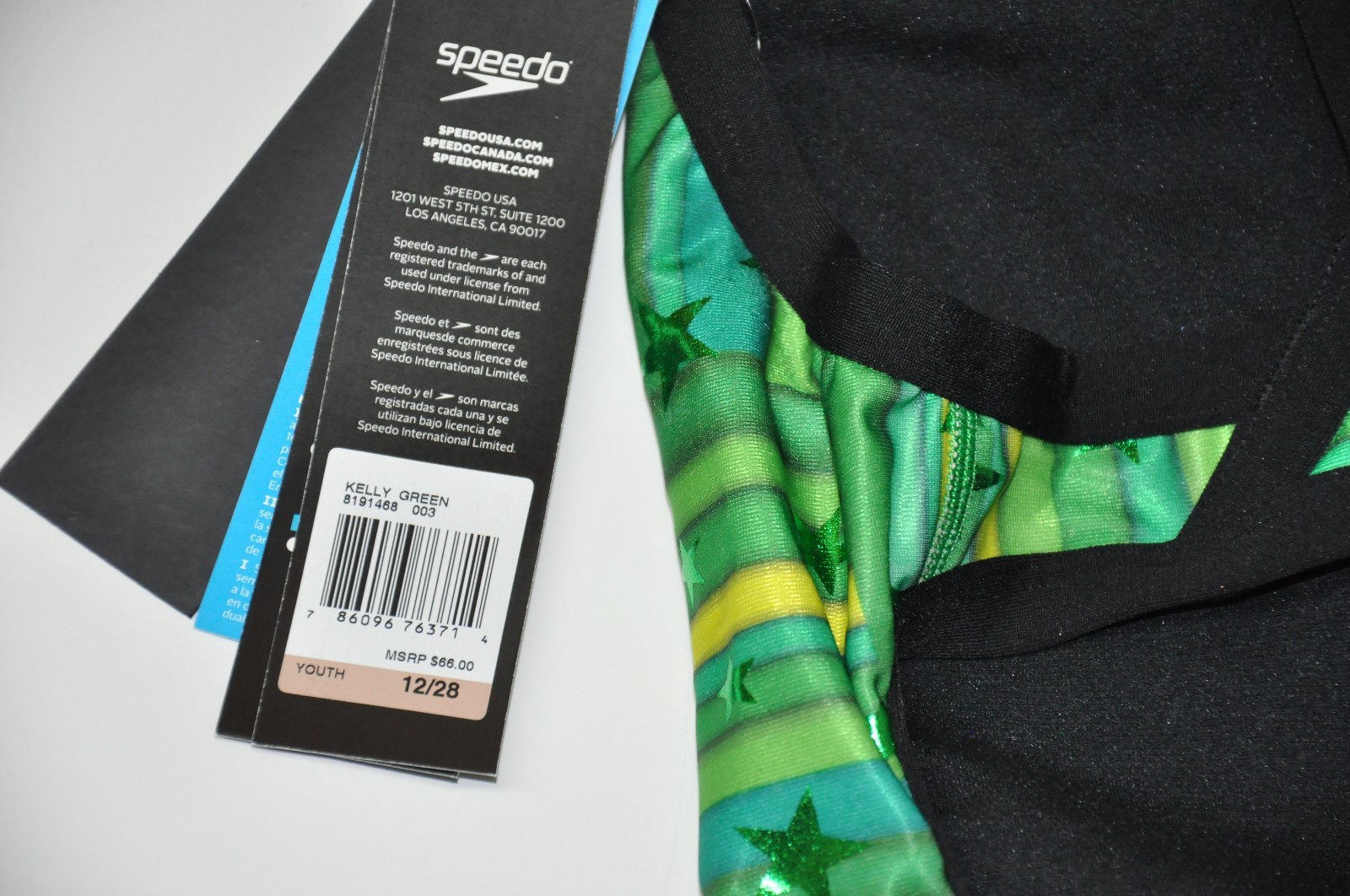 Speedo swimsuit one-piece Performance Racing Green Womens 6/ 32 Train Tech II