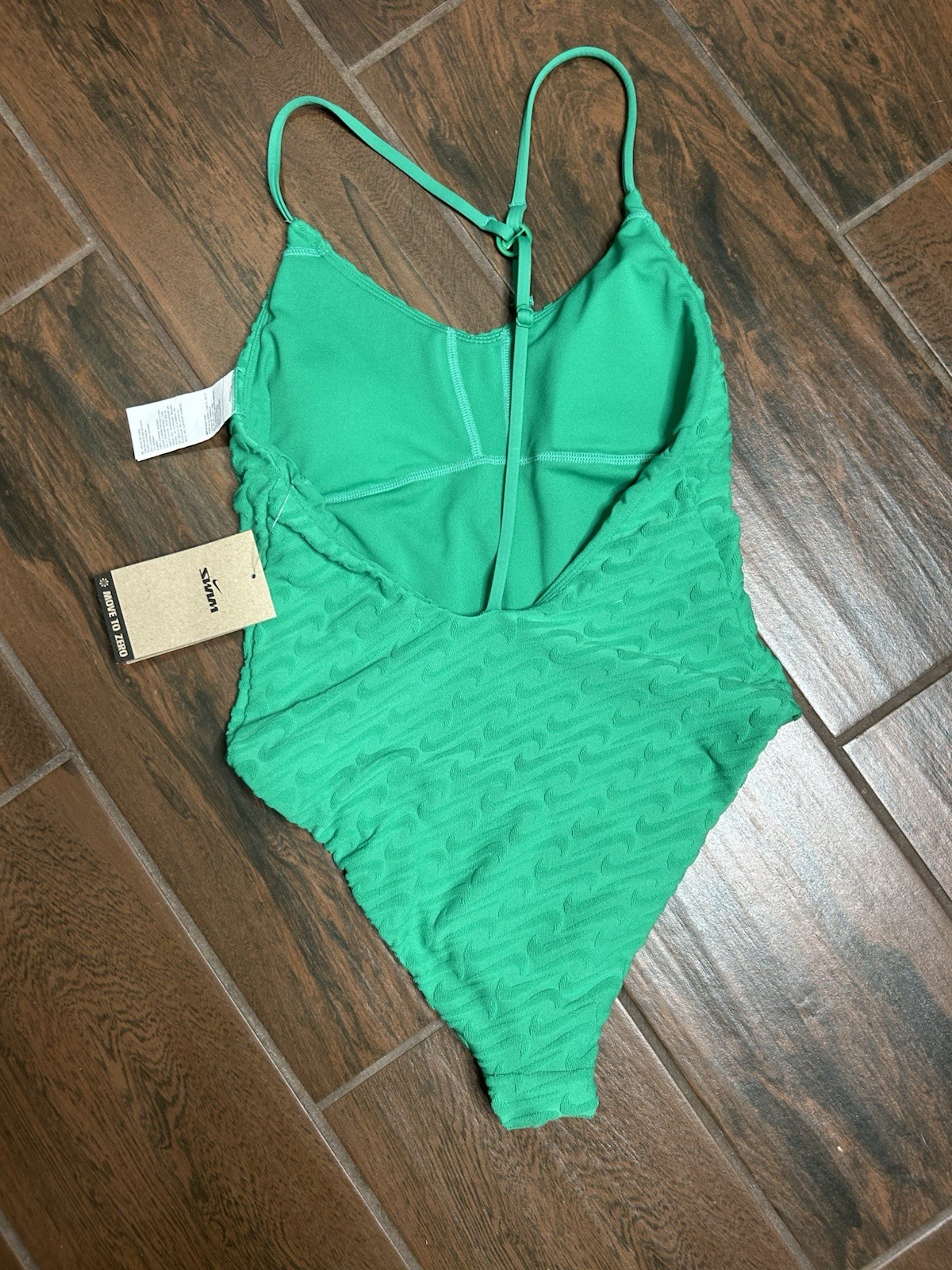 Nike Swoosh Link Terry Y-Back One-Piece Swimsuit. Women’s Size Small Green