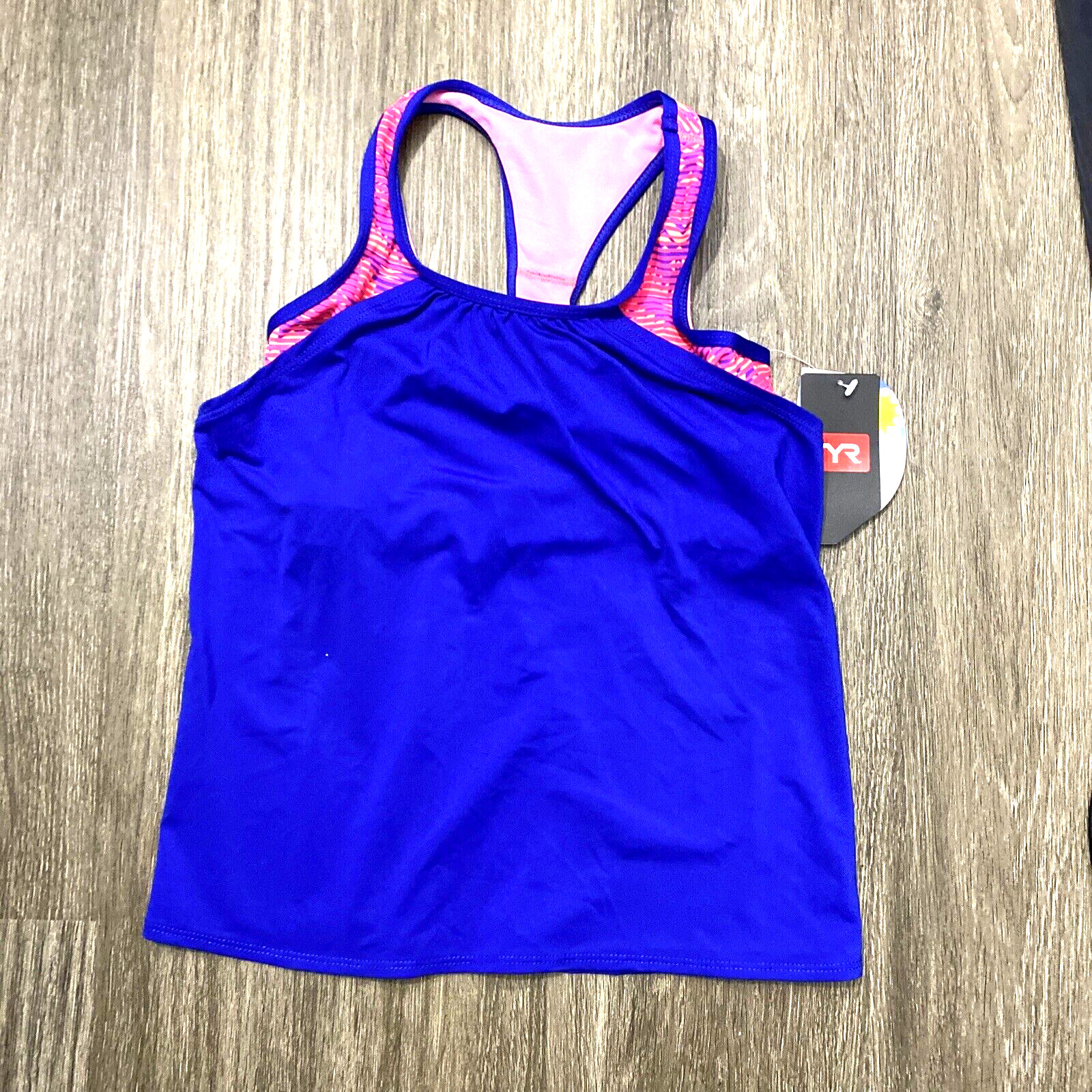 TYR Conquest Avalon Women’s Sz Large(10/12) Swimsuit 2 in 1 Tank Coral Blue