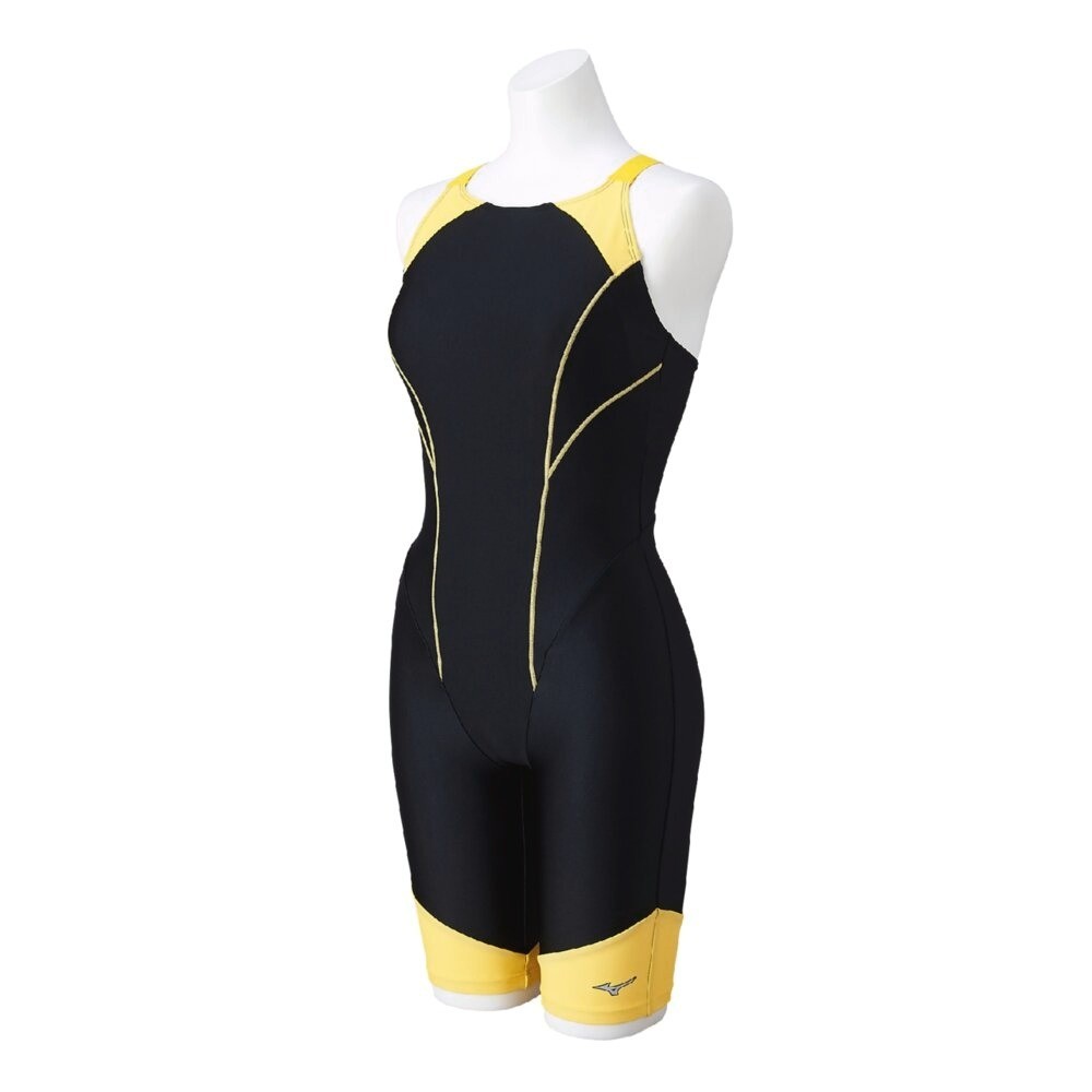 Mizuno Women’s Stroke ONE All-in-One Swim Fitness Suit N2JGB30294 Black/Yellow