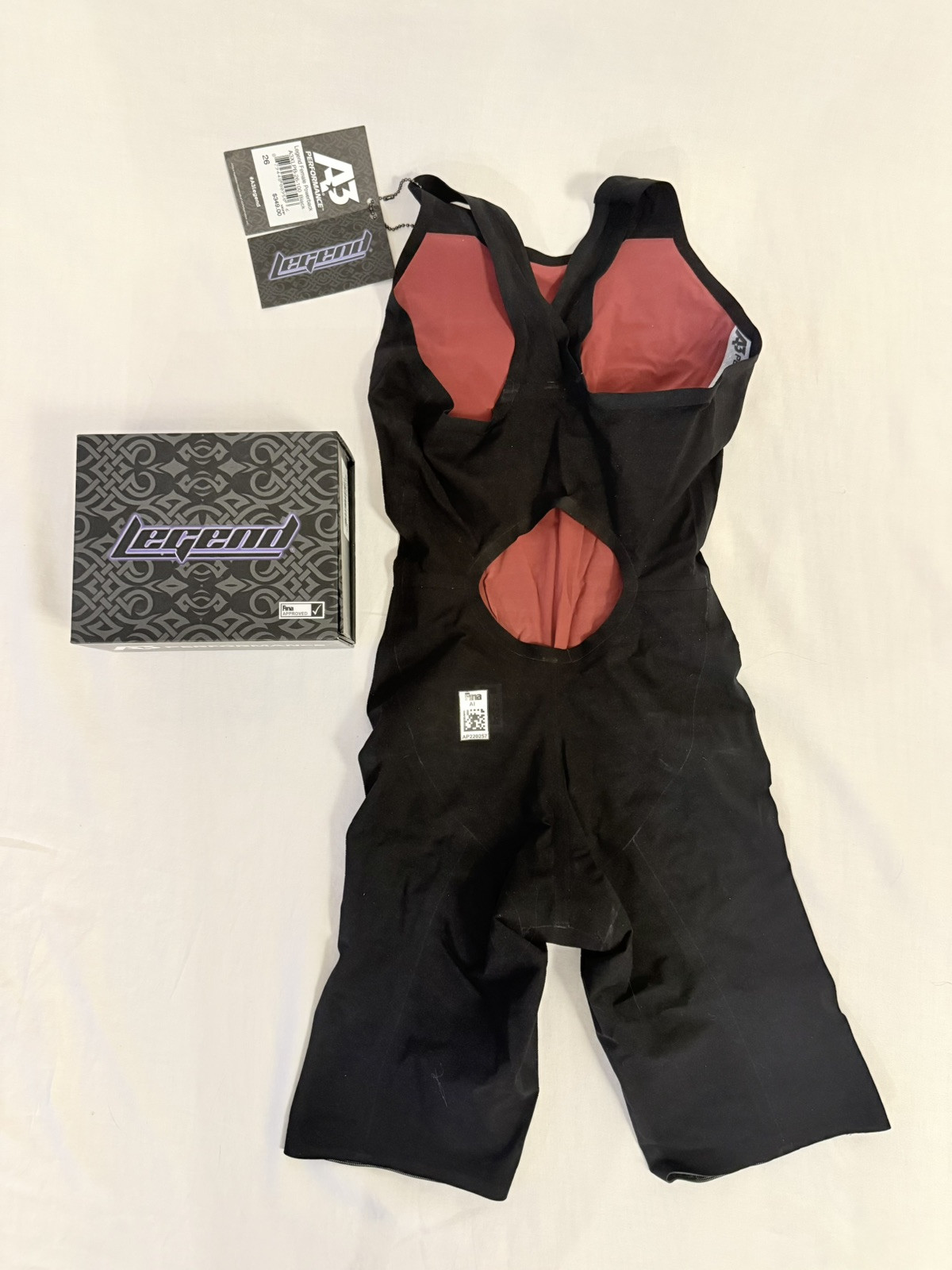NWT – A3 Performance Legend Female Powerback RACING SWIMSUIT Bla | Size: 26