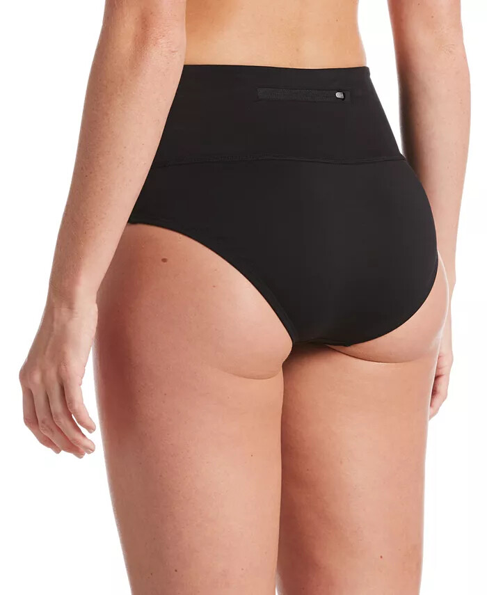 Nike Swim Women’s Essential High Waisted banded Bikini Bottom Black NESSA215 M