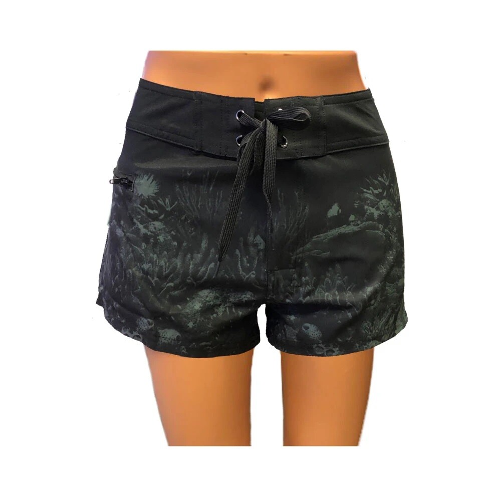 Sea Fear Ladies Women’s Board Shorts Swimwear Swimsuit Black Coral