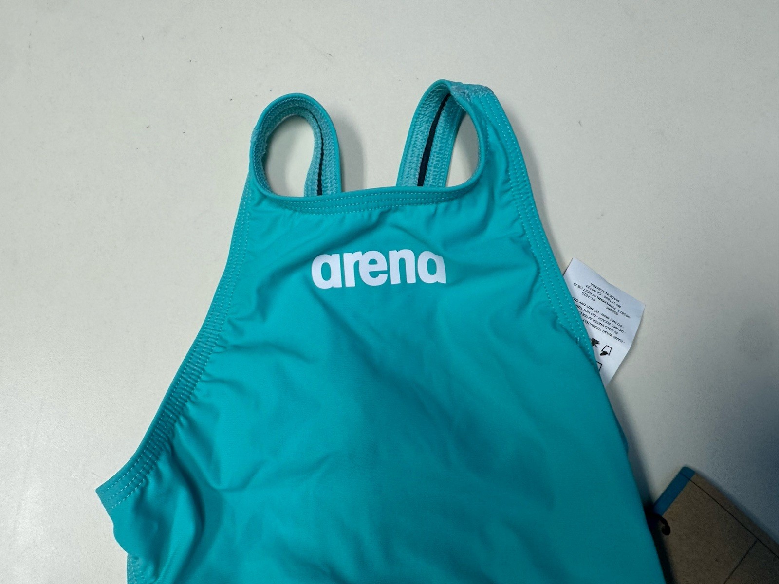 NWTArena Girls Junior Racing Suit Powerskin St Next Open Back Swim Aquamarine 22
