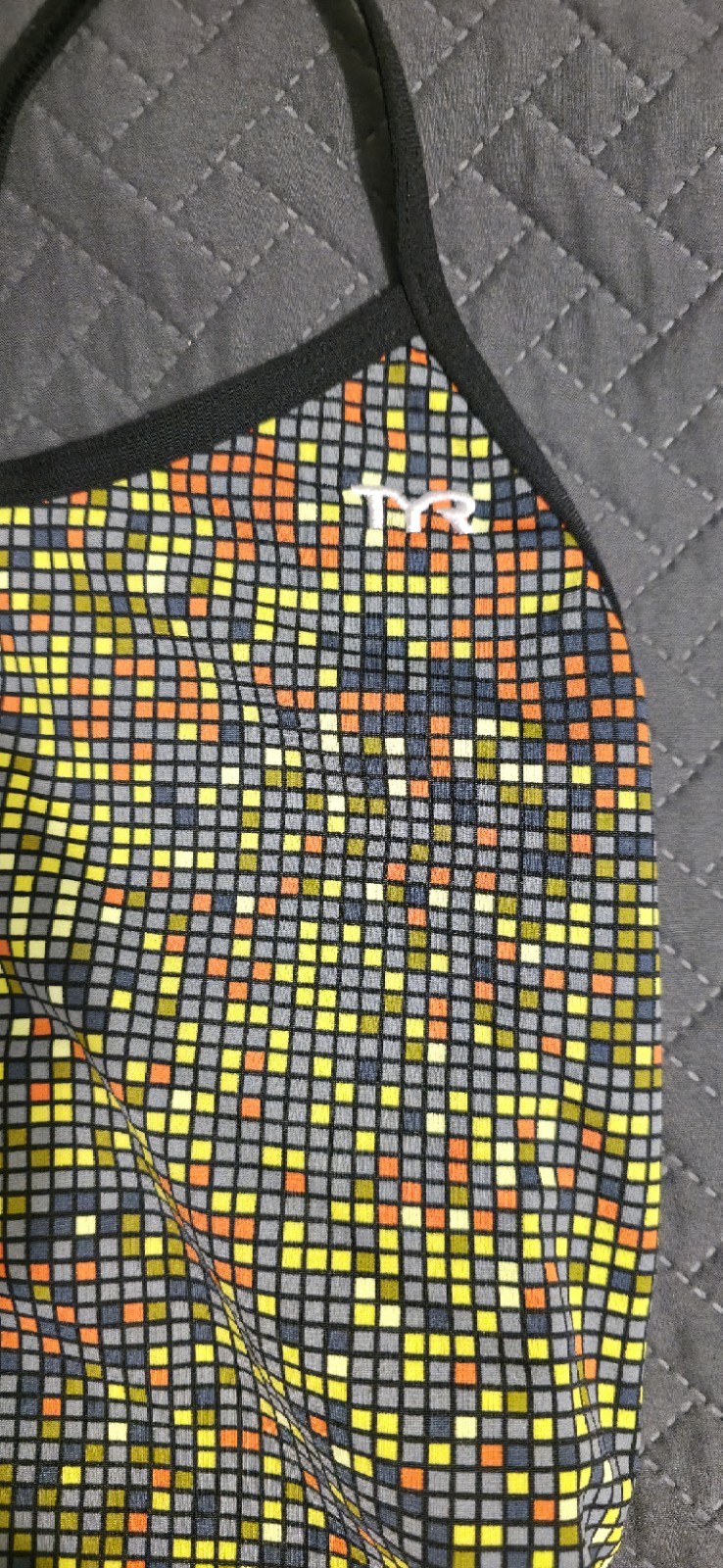 TYR Atomic diamondfit, Womens 36, Black, Green, Orange,chartruce Green, Yellow