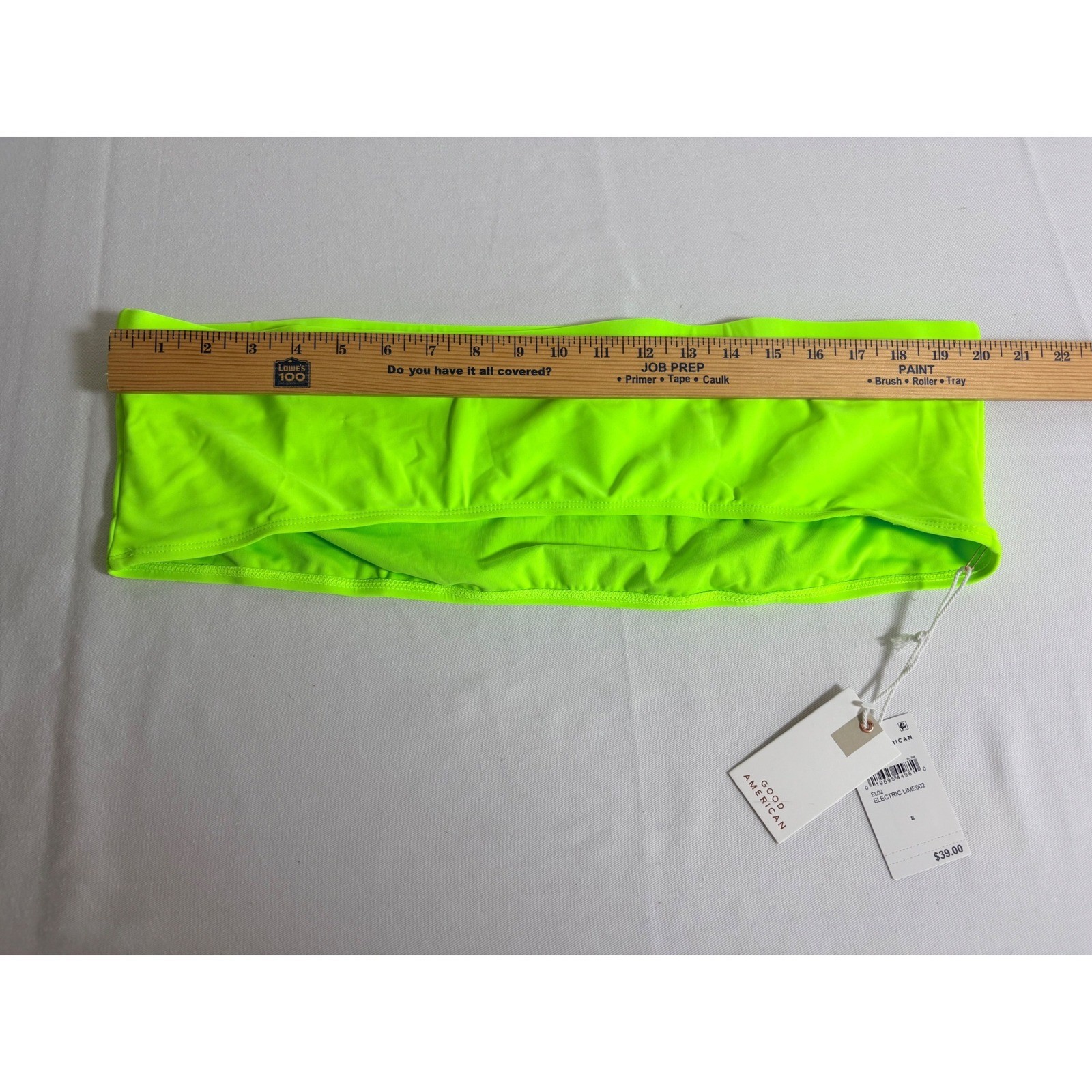 Good American Bandeau Bikini Top 5XL Electric Lime Neon Strapless Swim GSW0766