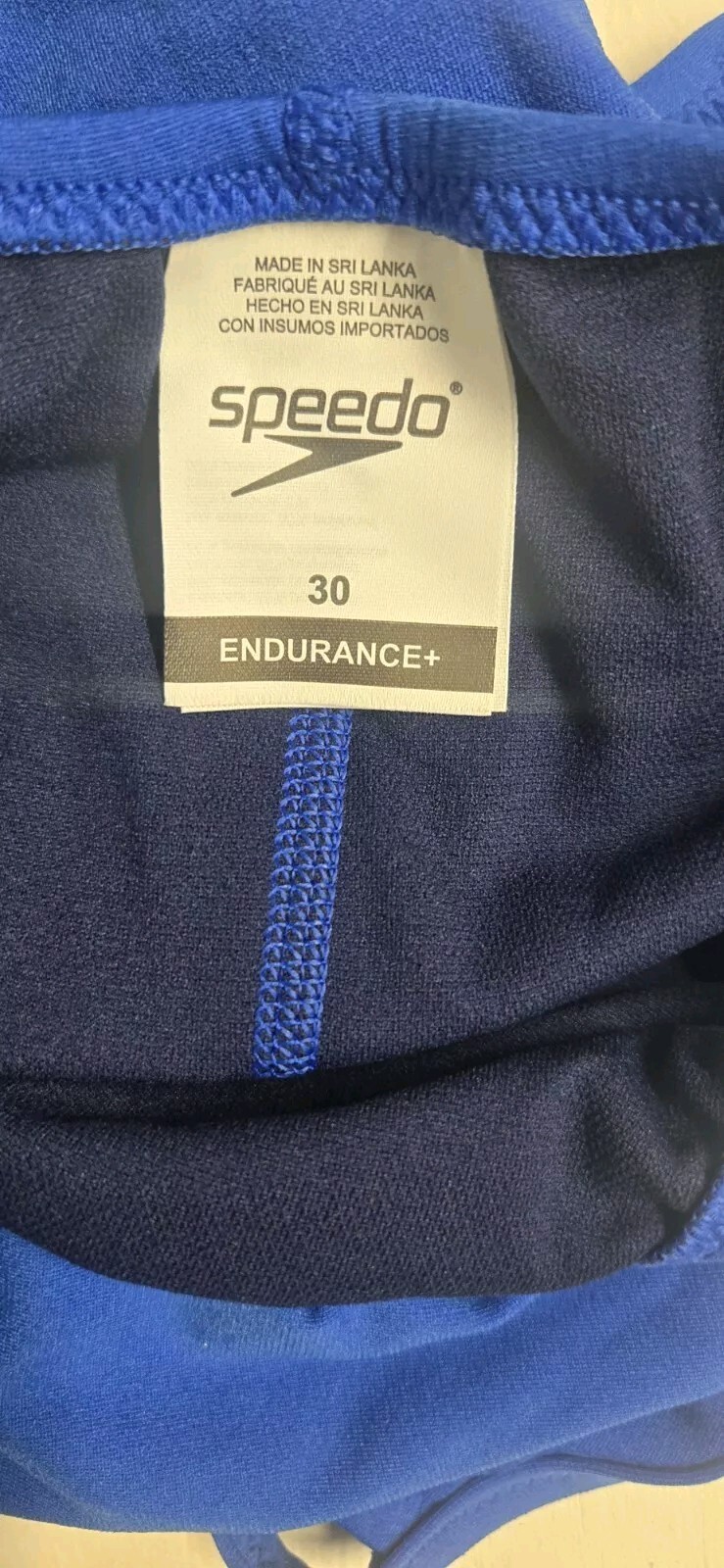 Speedo Endurance Swimsuit Racing Cut Royal Blue Size 30