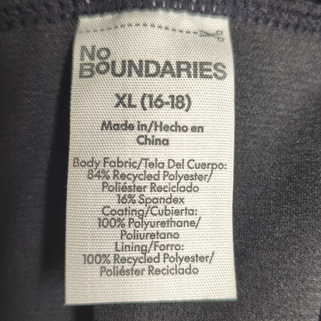 No Boundaries Faux Leather Boyshorts Women’s Swim Bottom XL New With Tags