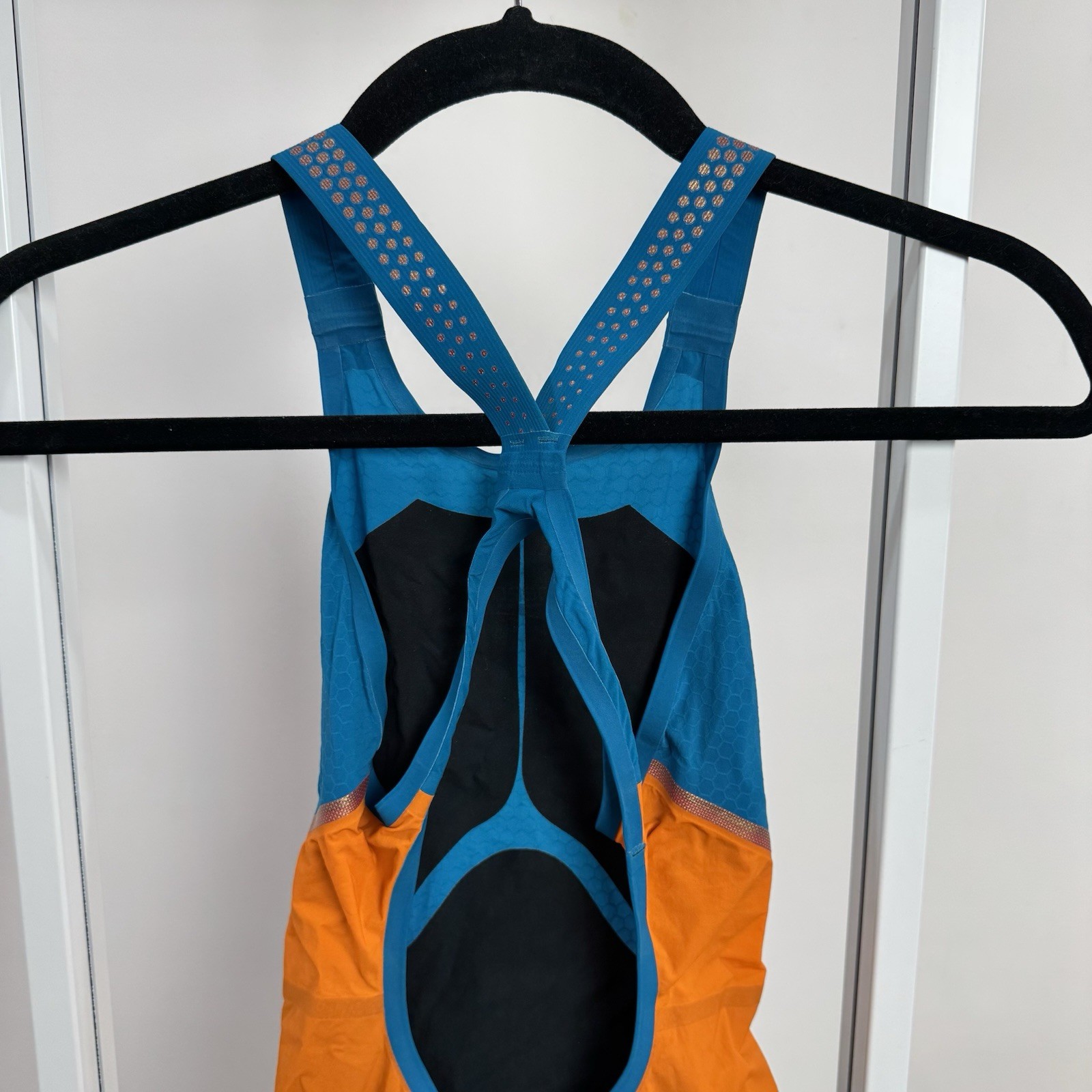 Speedo Fastskin LZR Pure Intent Blue / Orange Open Back Kneeskin Women’s Size 25