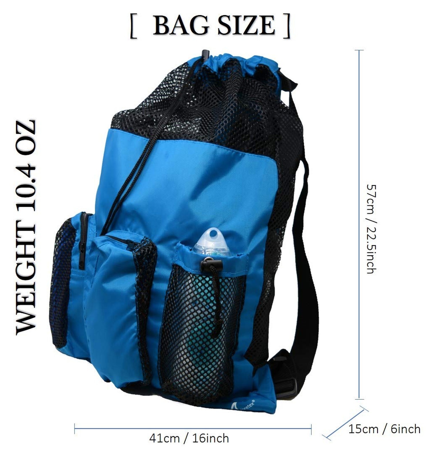 Adoretex Quick Dry Mesh Equipment Sport Drawstring Gym Swim Bag Green