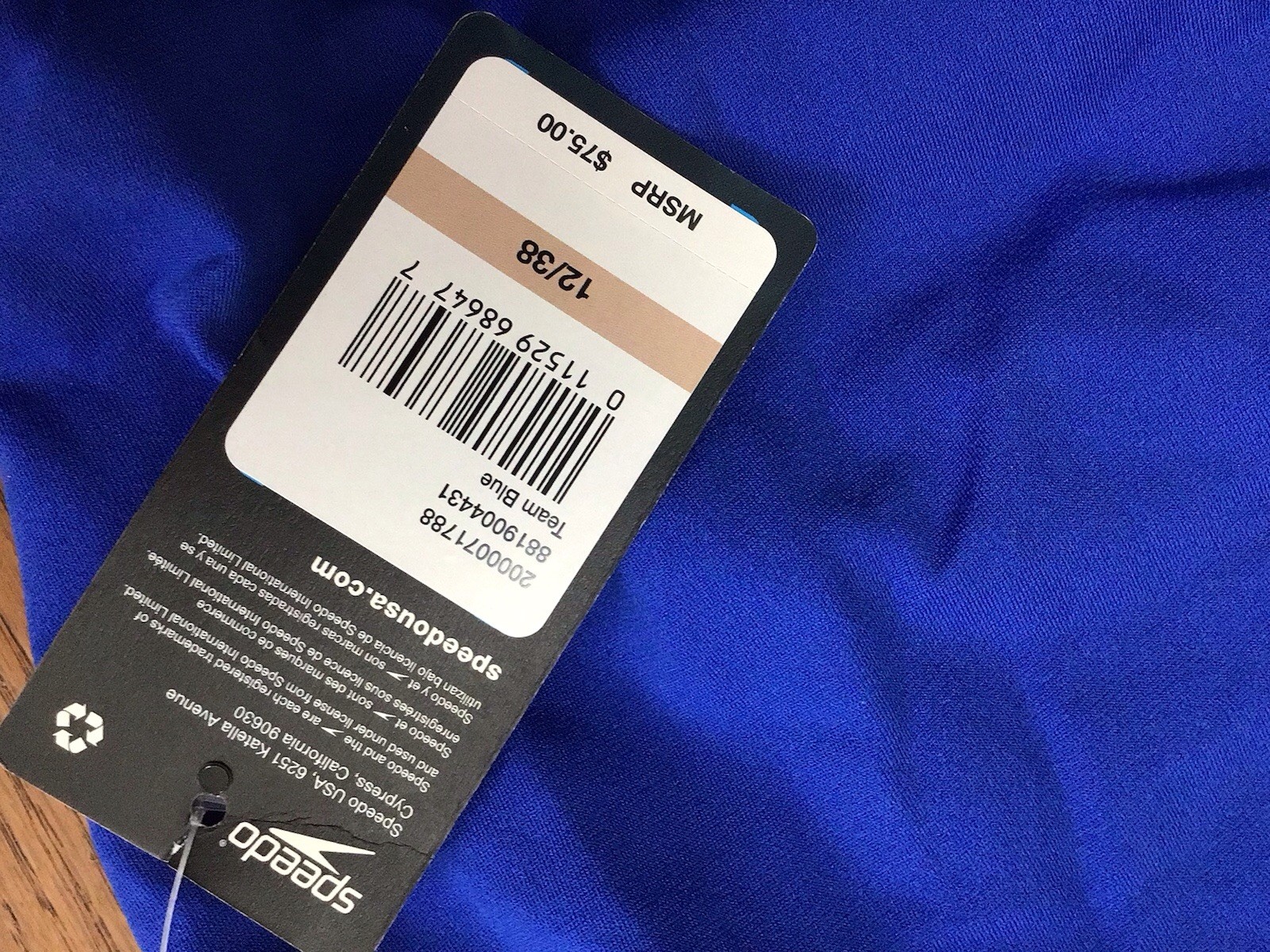 New Speedo Swimsuit 1 Pc Endurance Supro A Size 12/38 Royal Blue Racer (T1-10)