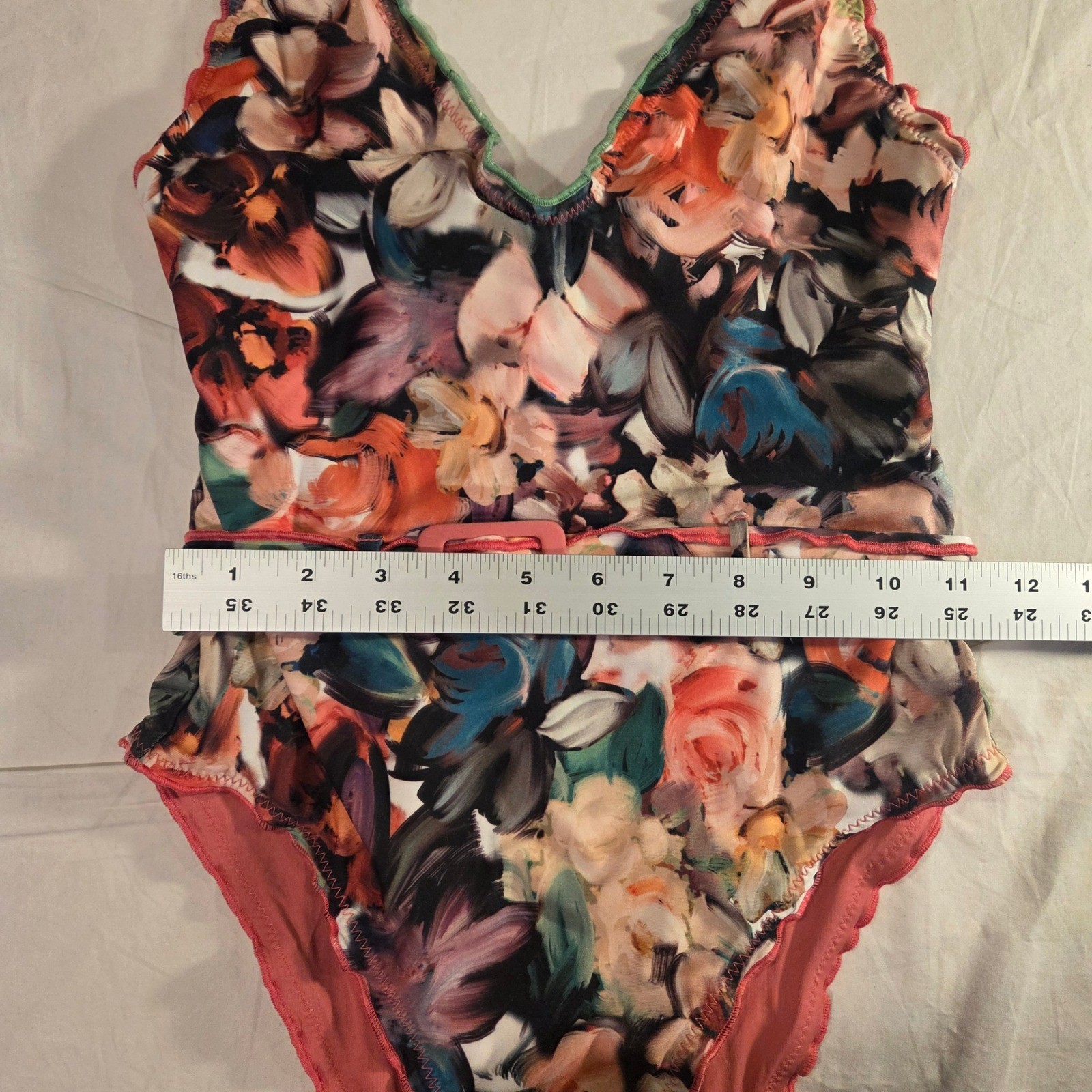 Becca Women’s One Piece Swimsuit Impressionist Floral Print, Size S, Multi
