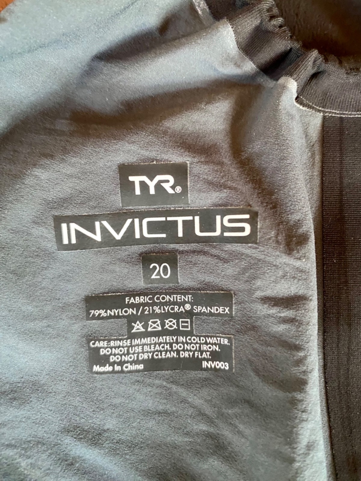 Tyr invictus tech suit size 20 open back black NWOT