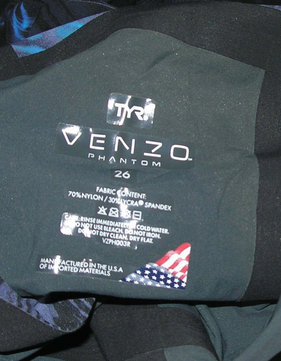 TYR Women’s Venzo Phantom Oblivion Close Bck Kneeskin Tech Suit Swimsuit 26 Blue