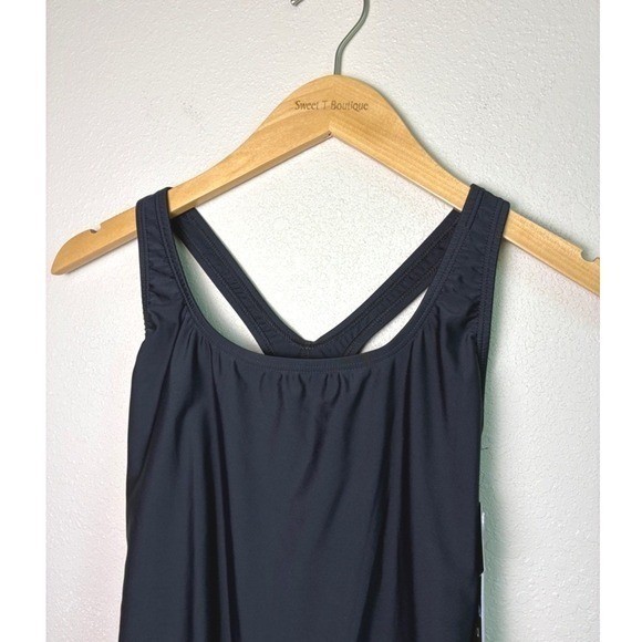 New SPEEDO Size 10 Black UPF 50 Moderate Ultraback PowerFLEX One Piece Swimsuit