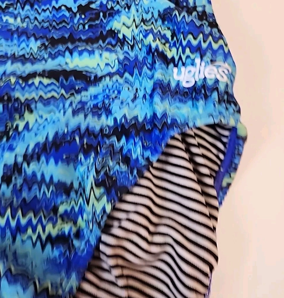 Dolfin Uglies Womens Racerback Swimsuit Size 36 Blue Multicolor One Piece Swim